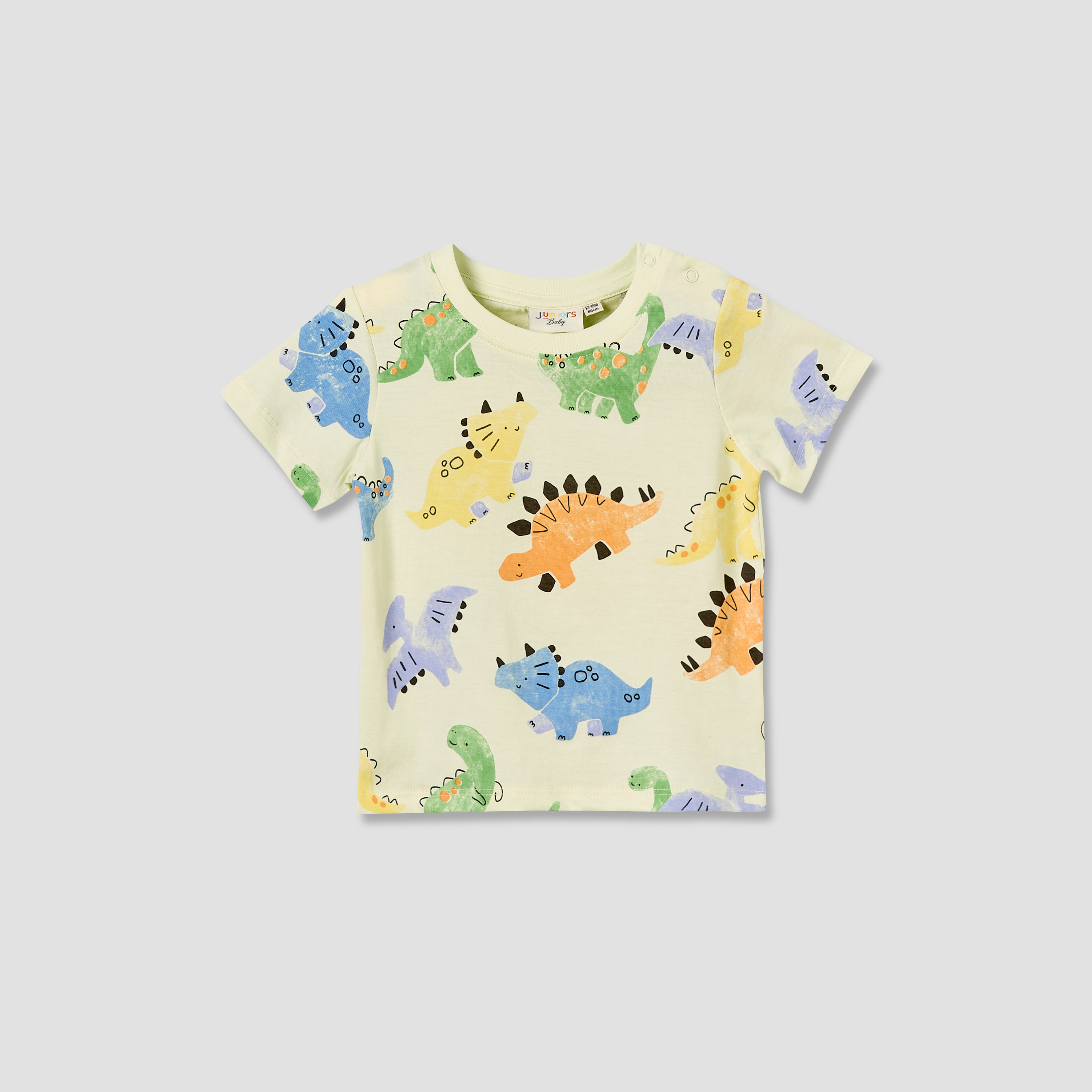 Juniors Crew Neck Short Sleeves T-shirt with Dinosaur Print-baby-boys-clothing-tshirtsandpolos-image-2