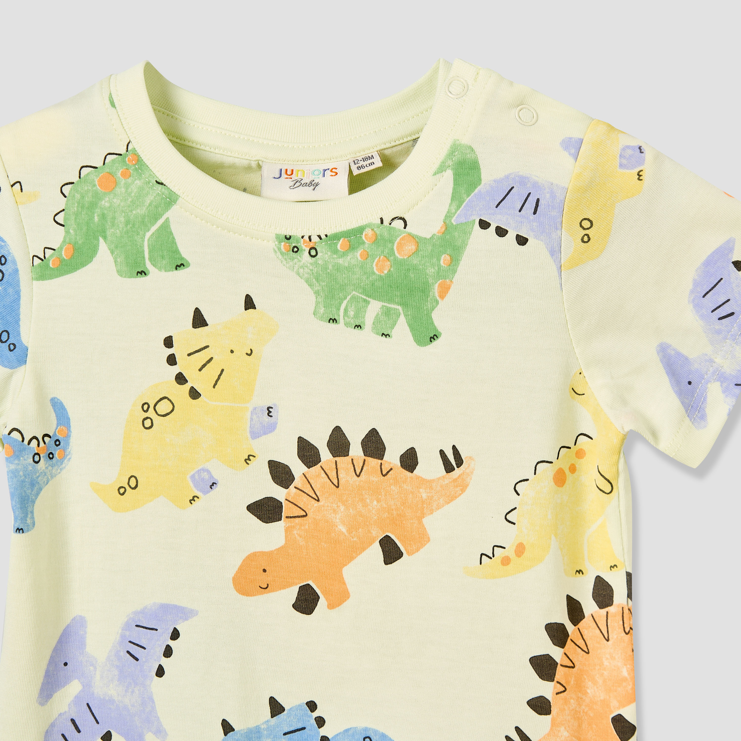 Juniors Crew Neck Short Sleeves T-shirt with Dinosaur Print-baby-boys-clothing-tshirtsandpolos-image-4