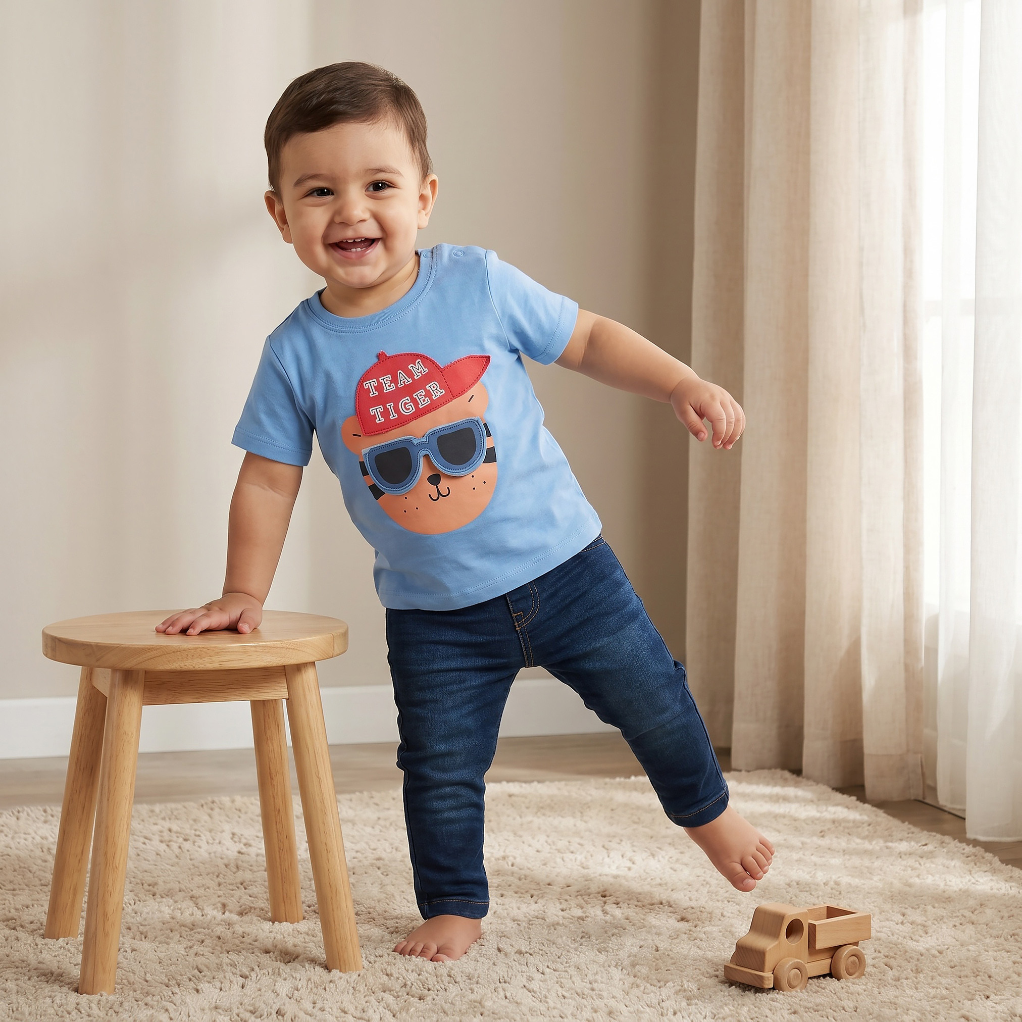 Pack of 3 Juniors Crew Neck Short Sleeves T-shirt with Fun Print-baby-boys-clothing-tshirtsandpolos-image-2
