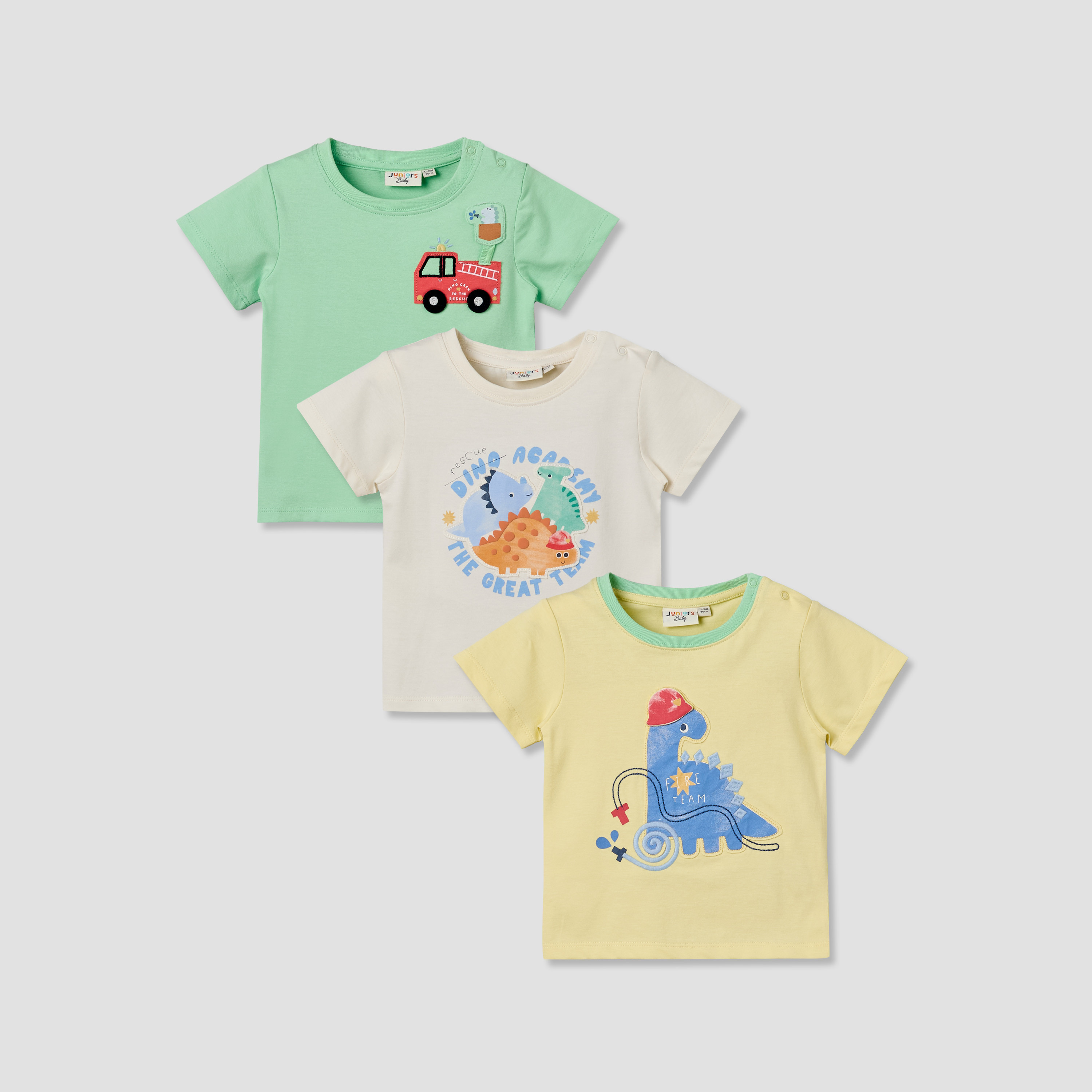 Pack of 3 Juniors Crew Neck Short Sleeves T-shirt with Applique Accent-baby-boys-clothing-tshirtsandpolos-image-1