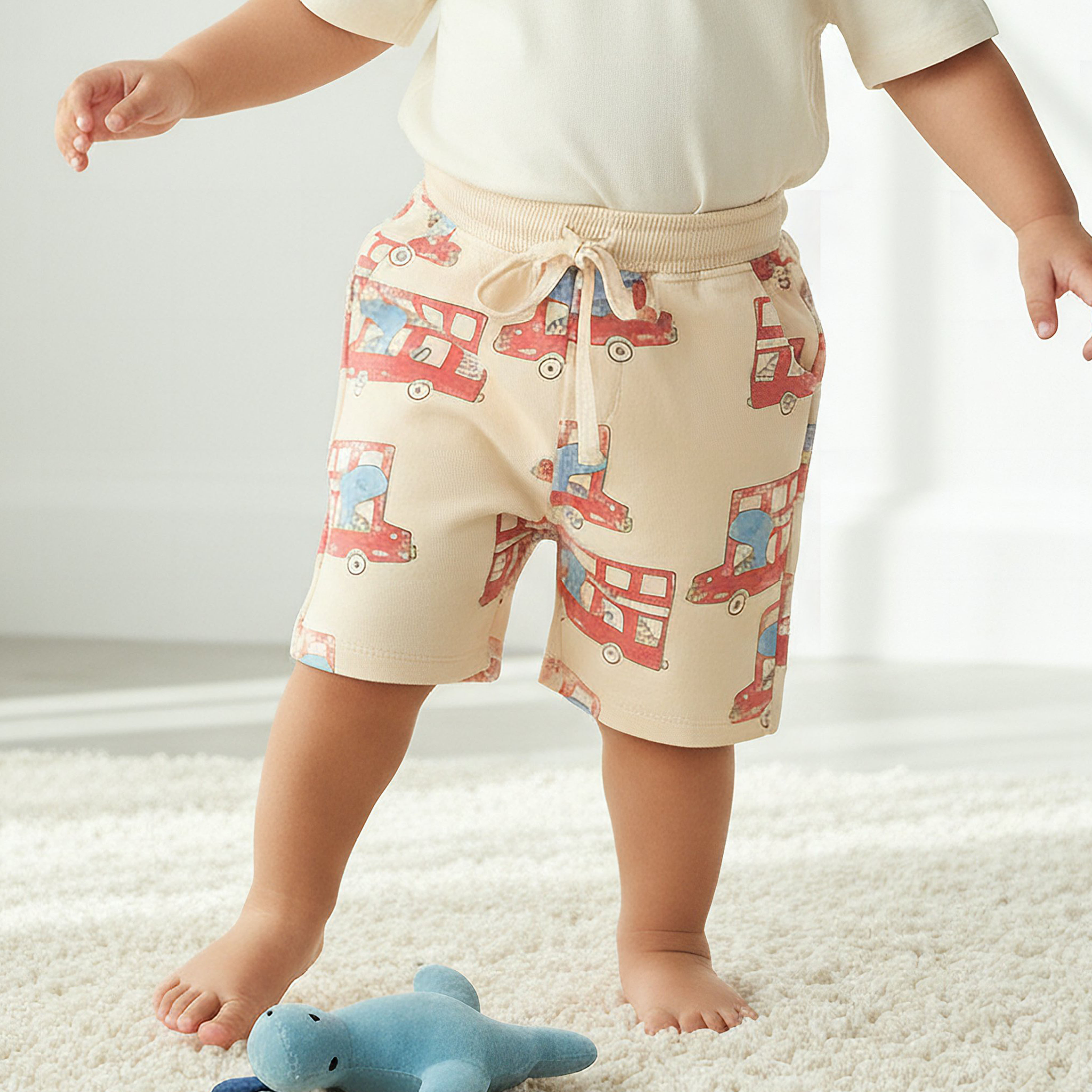 Juniors Drawstring Waist Shorts with Dinosaur Print-baby-boys-clothing-bottoms-shorts-image-1