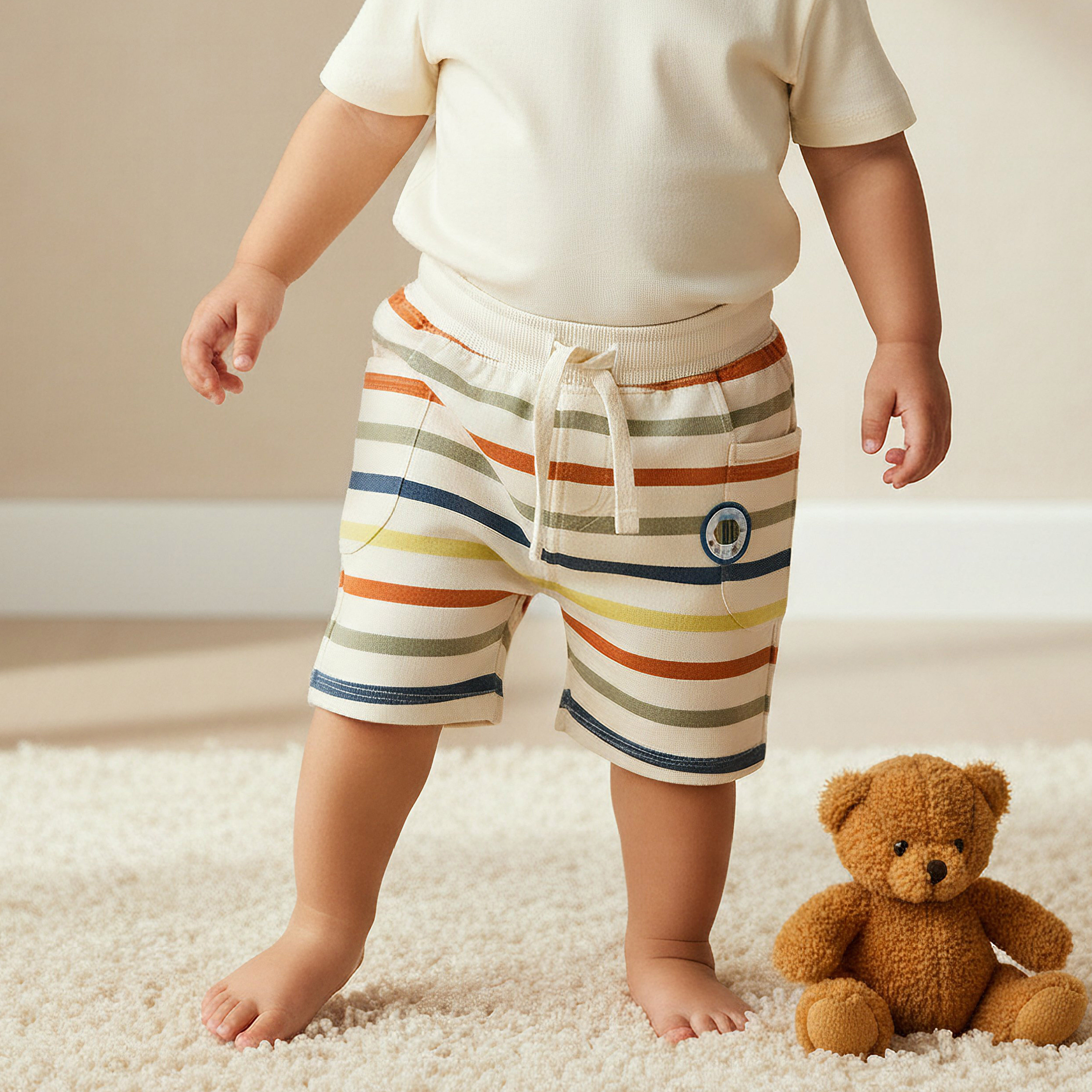Set of 2 Juniors Elasticated Waistband Shorts with Pockets-baby-boys-clothing-bottoms-shorts-image-2