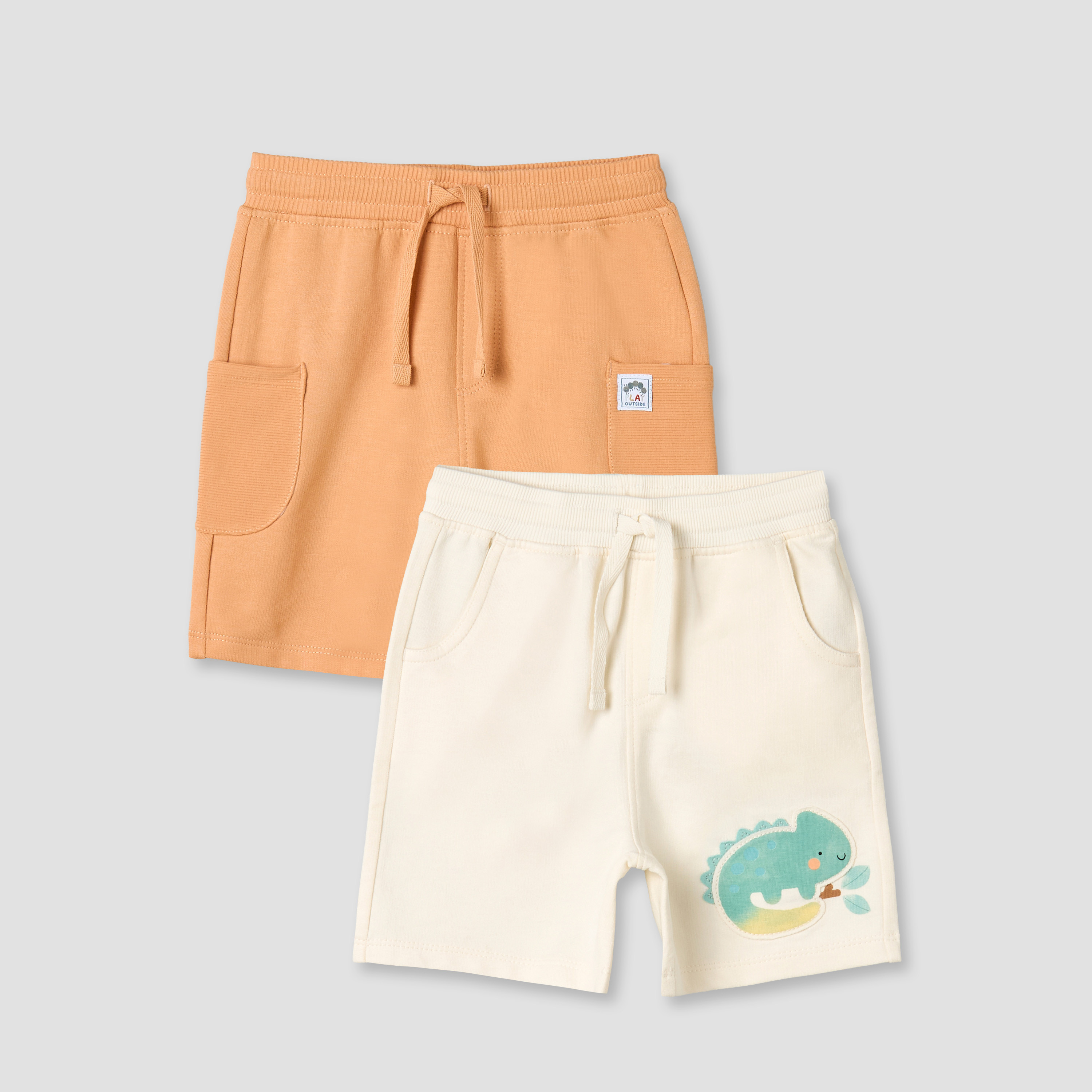 Pack of 2 Juniors Drawstring Waist Shorts with Pockets-baby-boys-clothing-bottoms-shorts-image-1