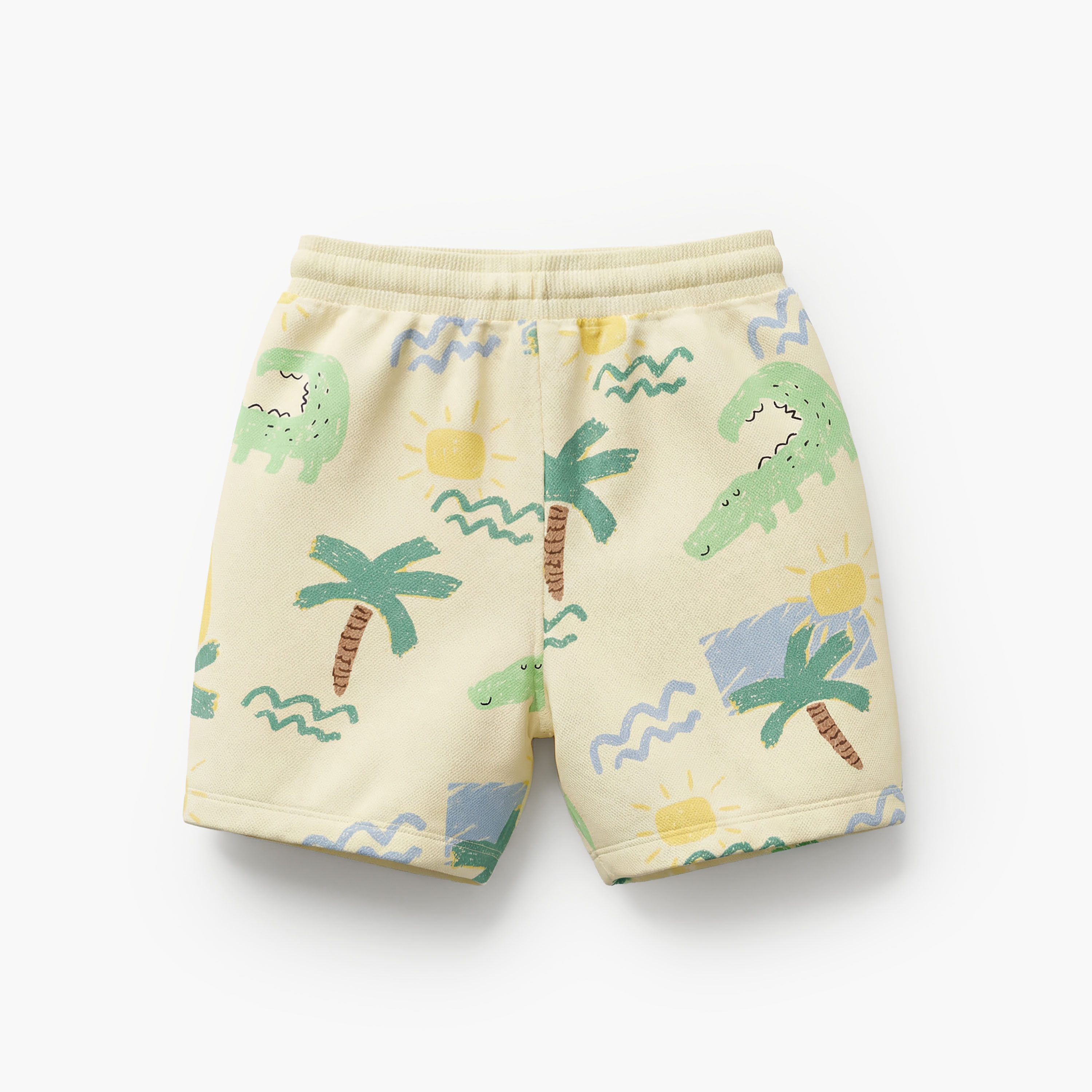 Juniors Elasticated Drawstring Waist Shorts with Alligator Print-baby-boys-clothing-bottoms-shorts-image-3