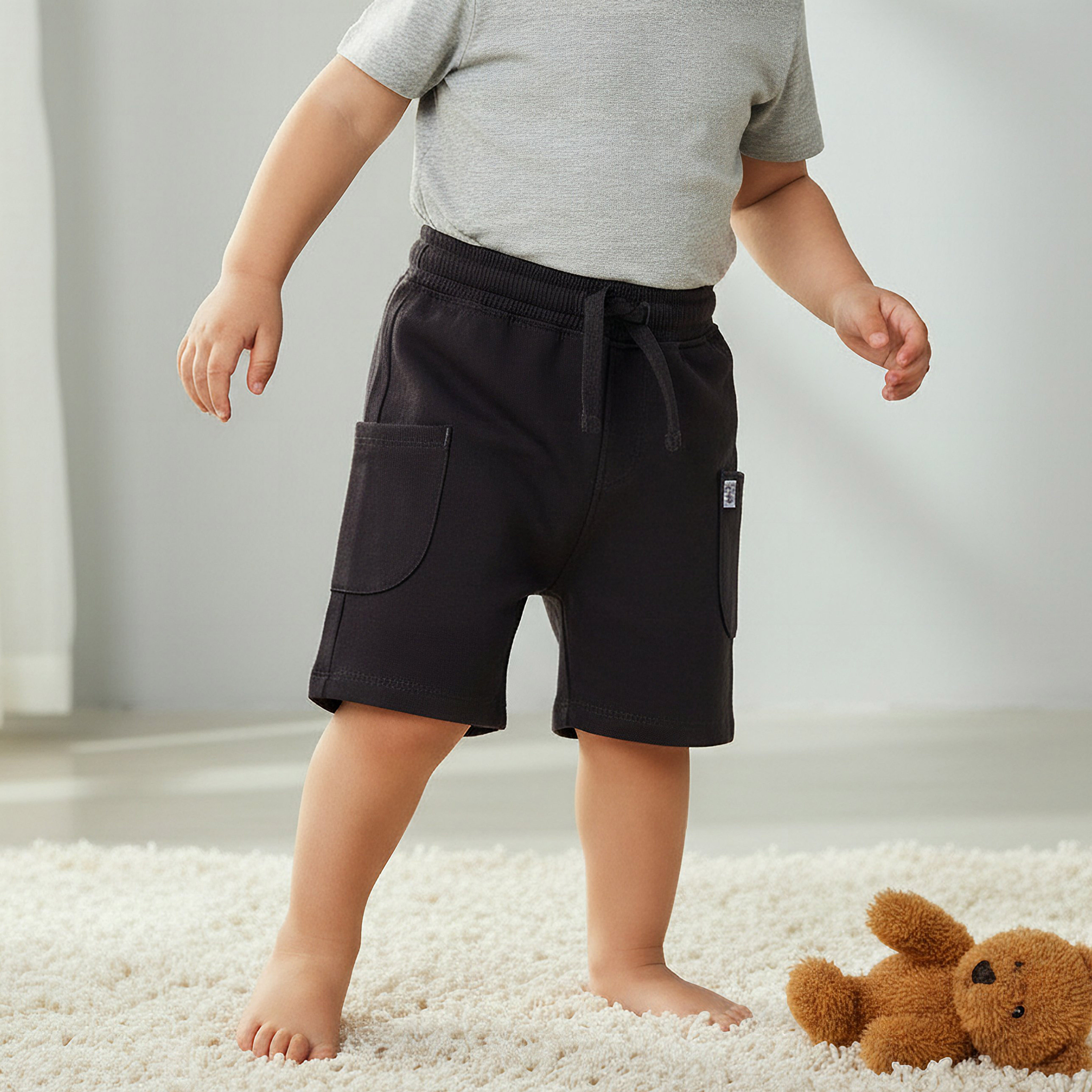 Juniors Drawstring Waist Shorts with Pockets-baby-boys-clothing-bottoms-shorts-image-1