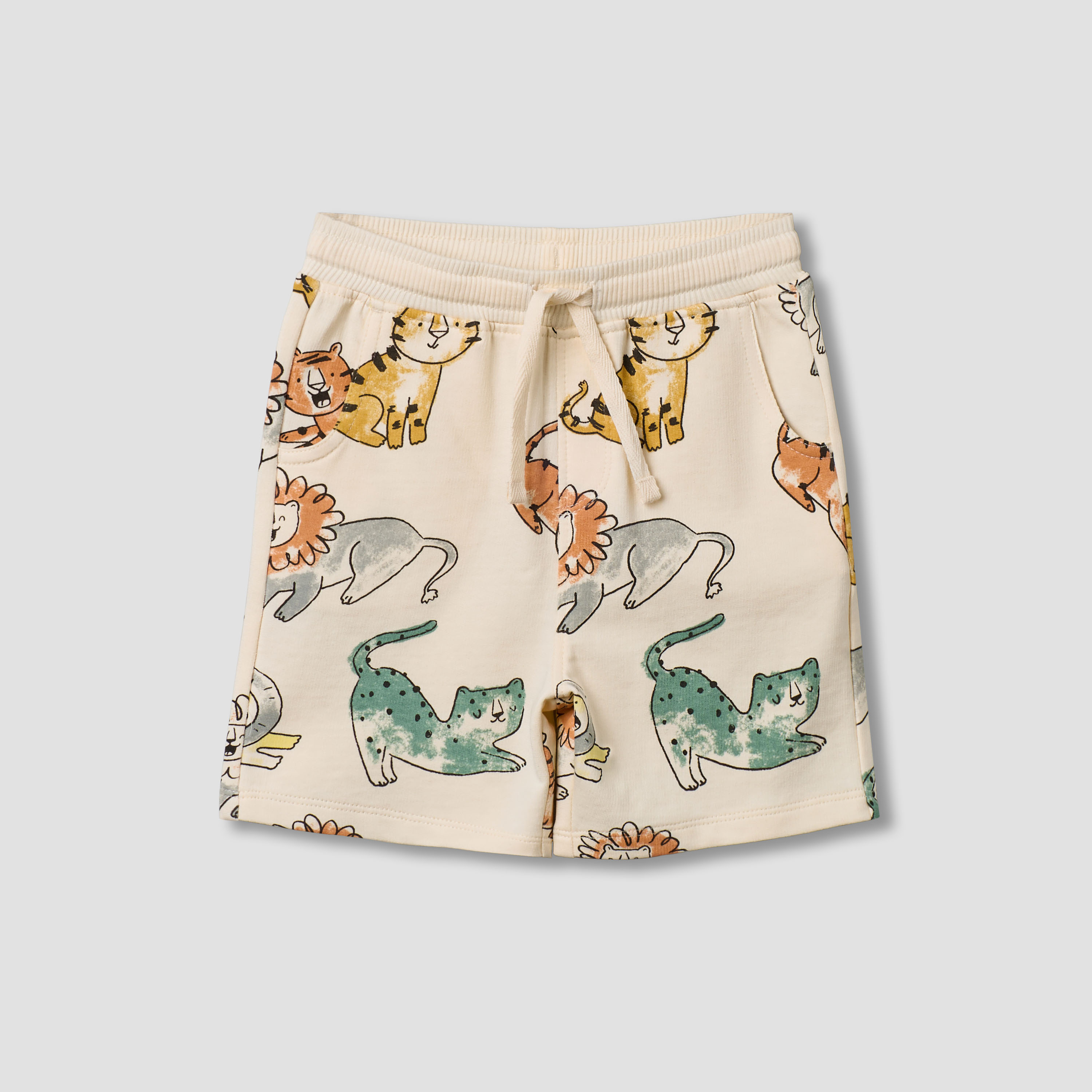 Juniors Elasticated Drawstring Waist Shorts with Alligator Print-baby-boys-clothing-bottoms-shorts-image-2