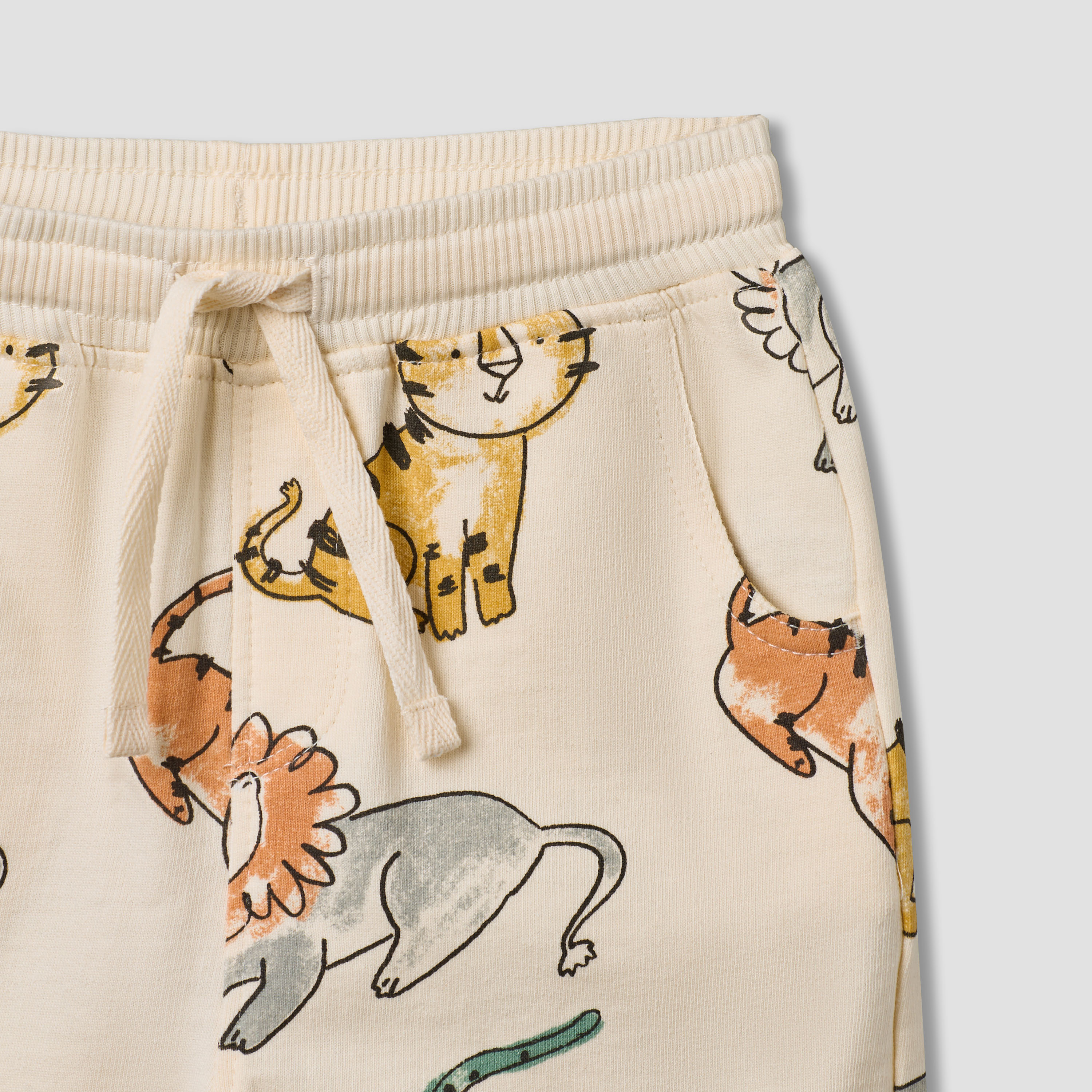 Juniors Elasticated Drawstring Waist Shorts with Alligator Print-baby-boys-clothing-bottoms-shorts-image-4