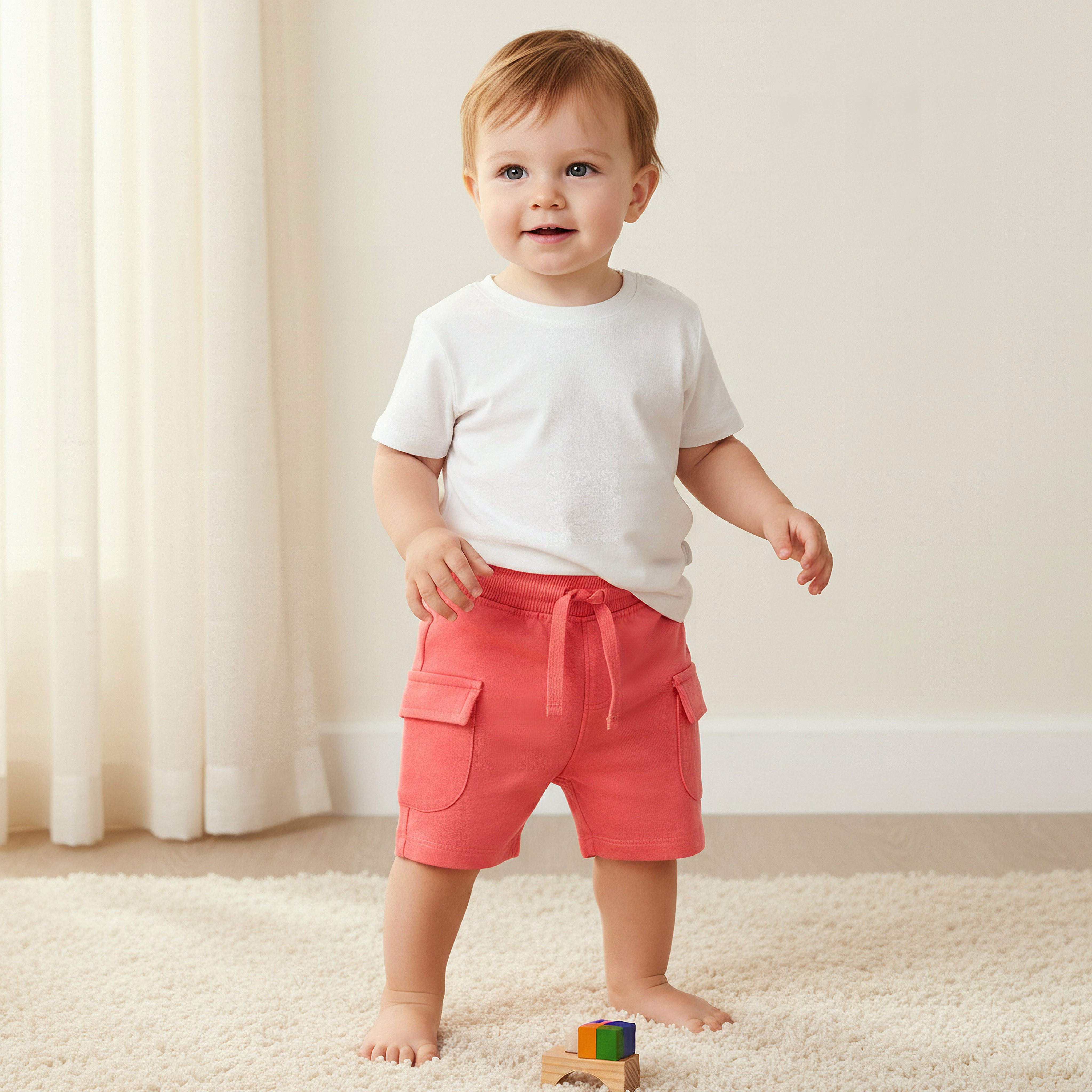 Pack of 2 Juniors Knee Length Drawstring Waist Shorts with Assorted Design-baby-boys-clothing-bottoms-shorts-image-2