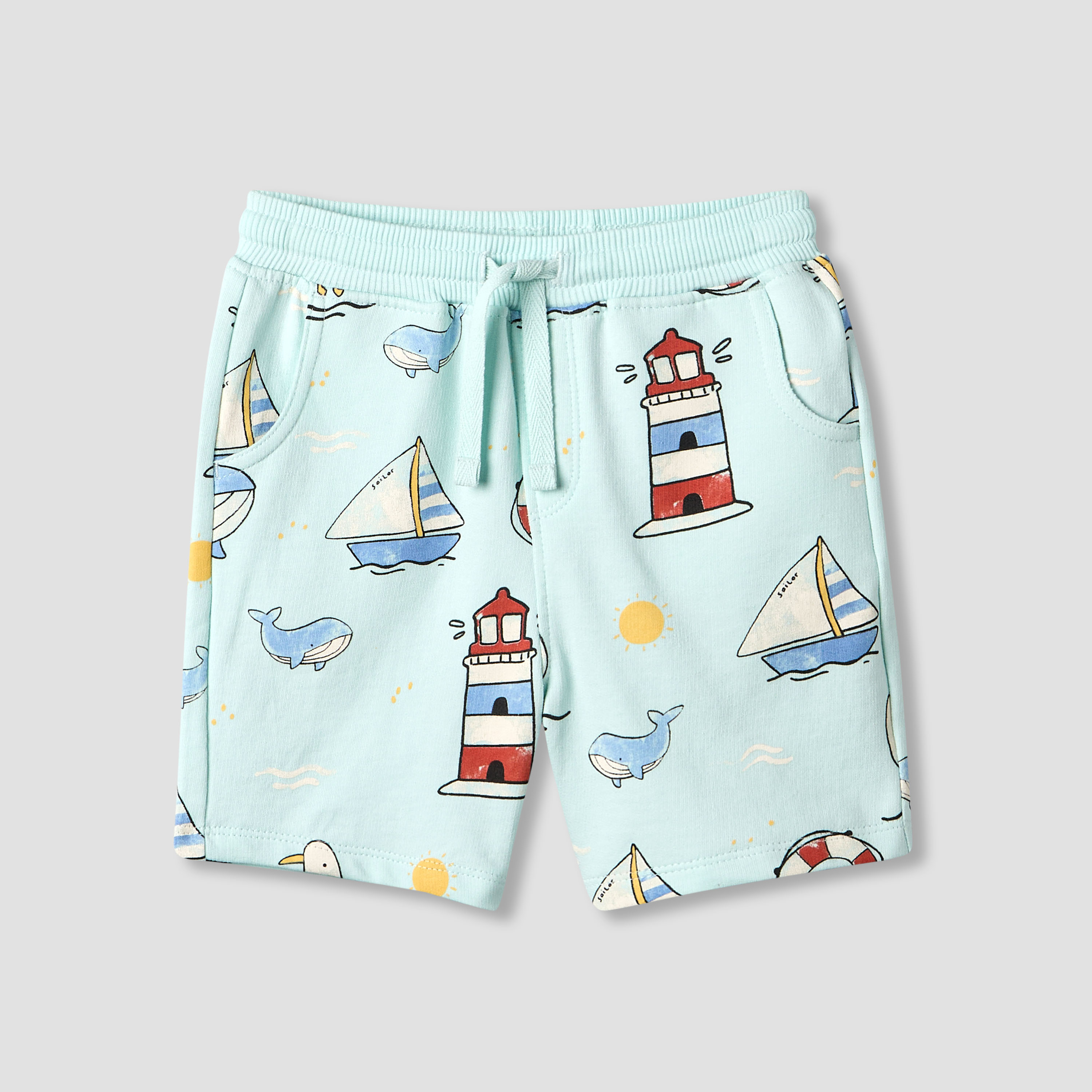 Juniors Drawstring Waist Shorts with Nautical Print-baby-boys-clothing-bottoms-shorts-image-2