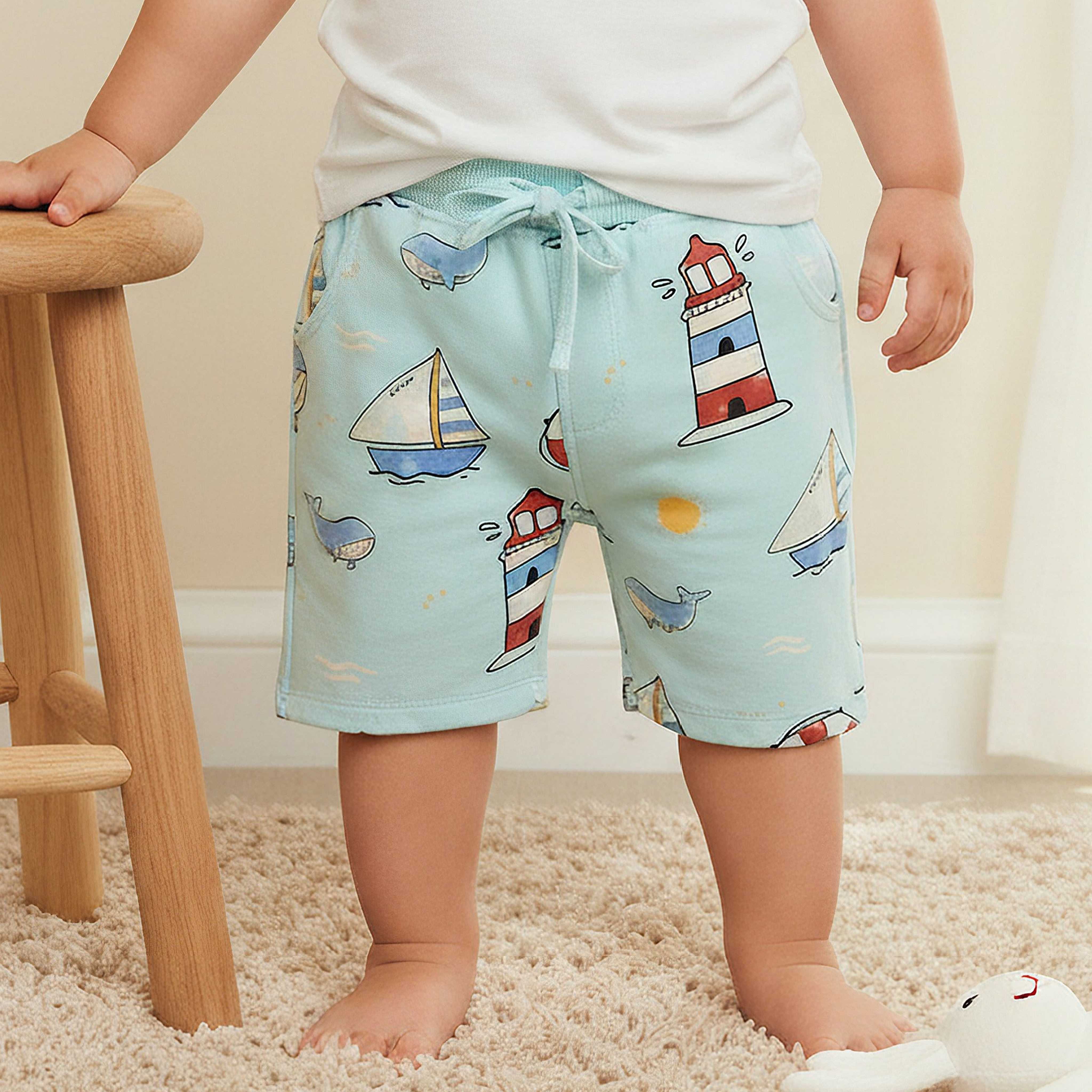 Juniors Drawstring Waist Shorts with Nautical Print-baby-boys-clothing-bottoms-shorts-image-1