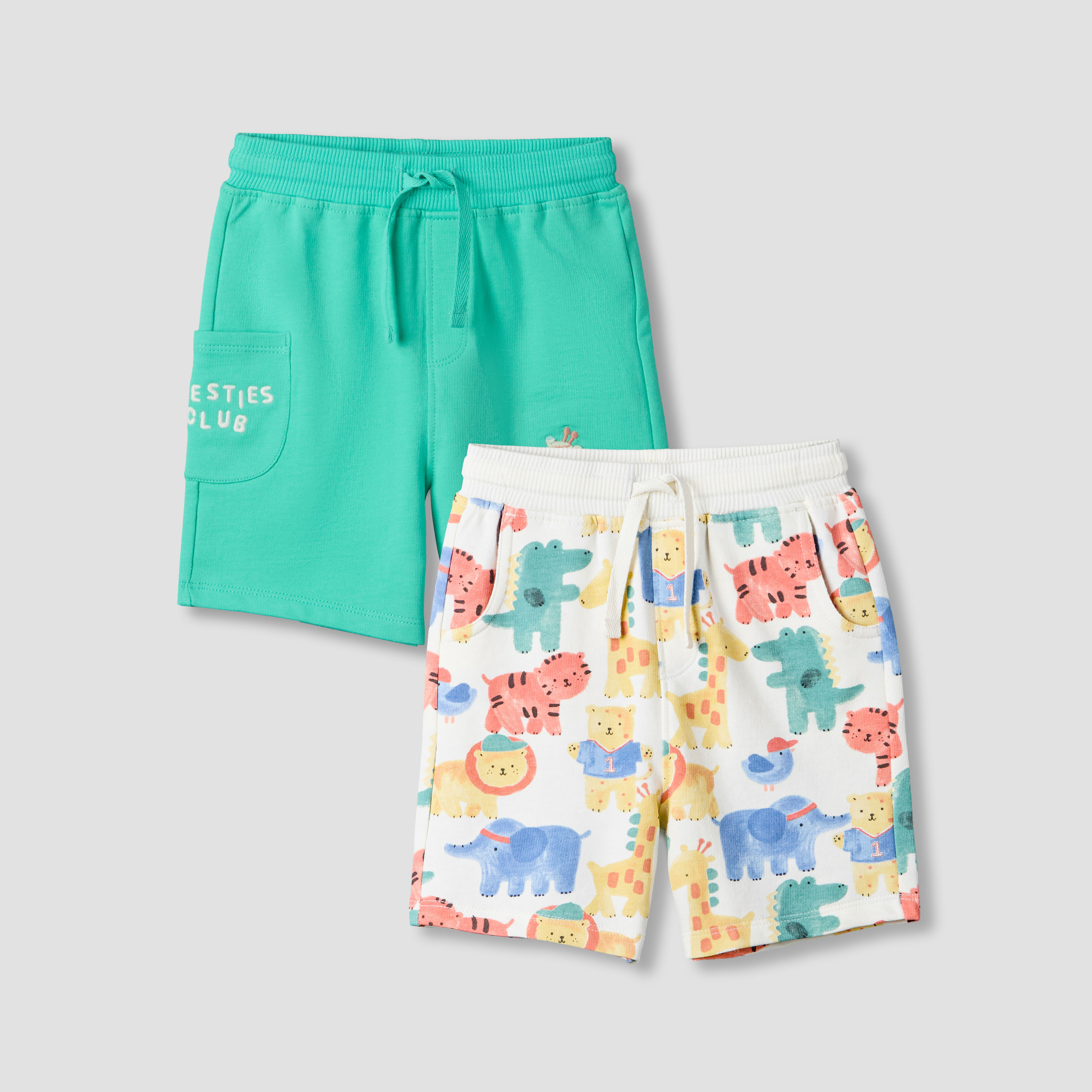 Pack of 2 Juniors Drawstring Waist Shorts with Pockets-boys-clothing-bottoms-shorts-image-1