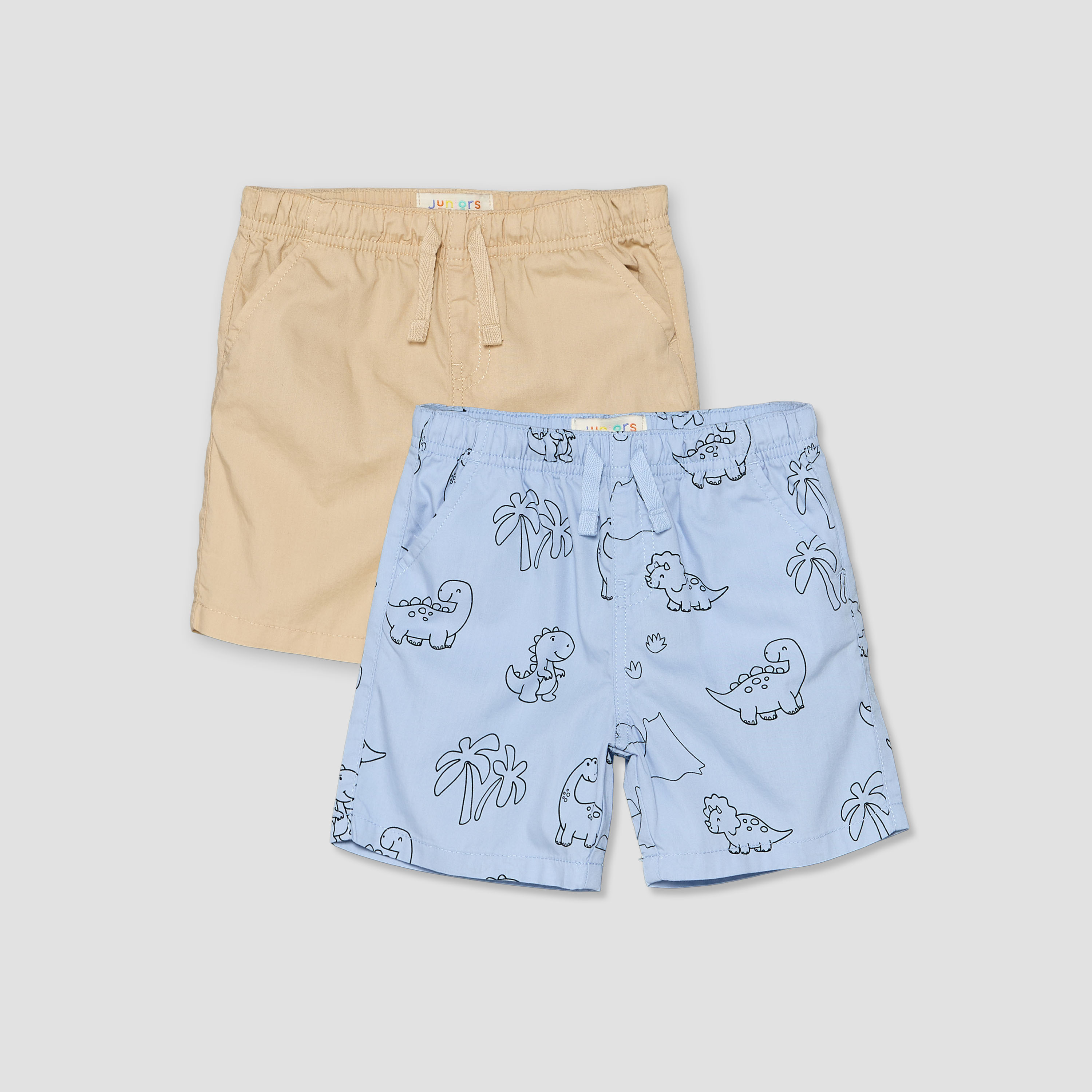 Pack of 2 Juniors Drawstring Waist Shorts with Pockets-baby-boys-clothing-bottoms-shorts-image-2
