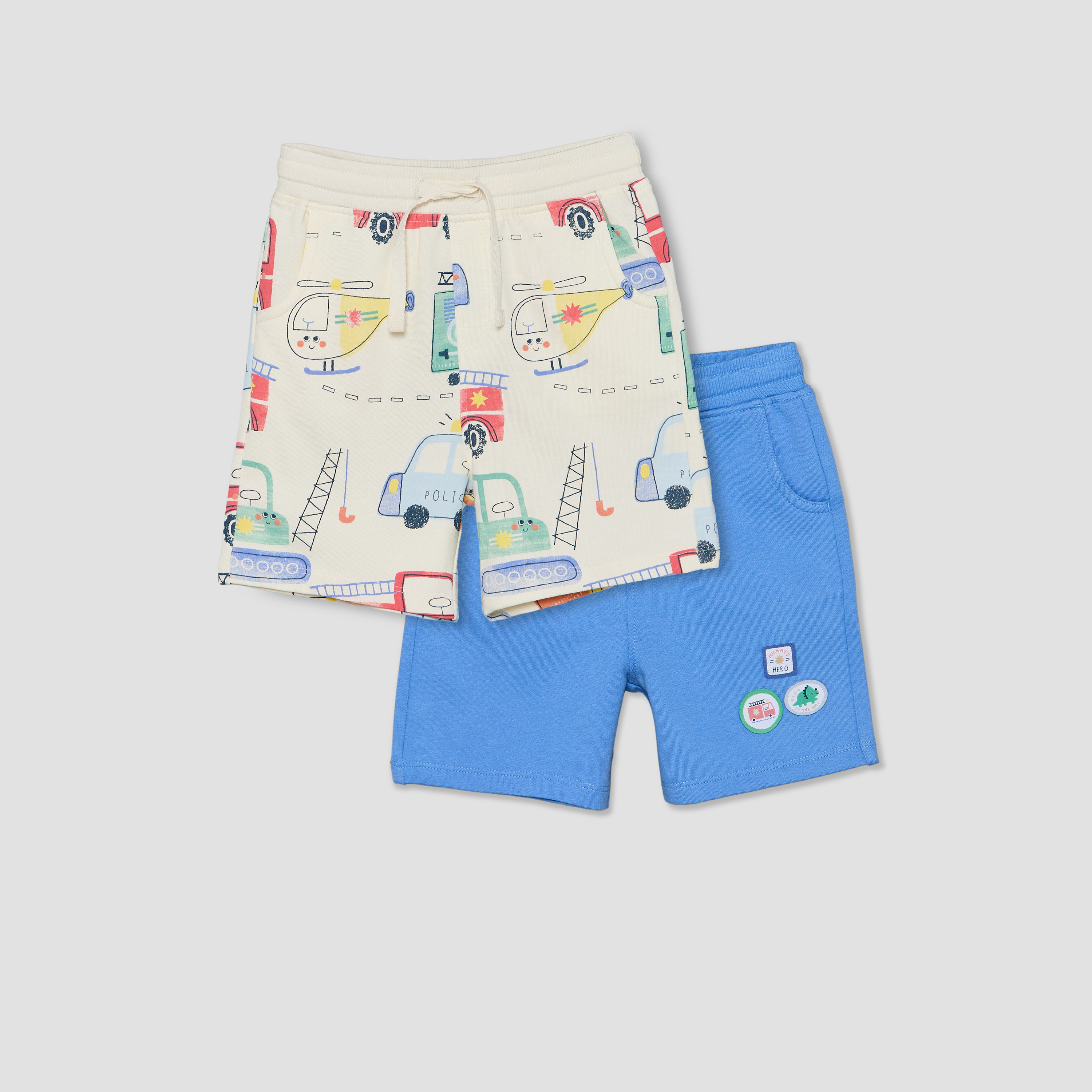 Pack of 2 Juniors Drawstring Waist Shorts with Pockets-baby-boys-clothing-bottoms-shorts-image-1