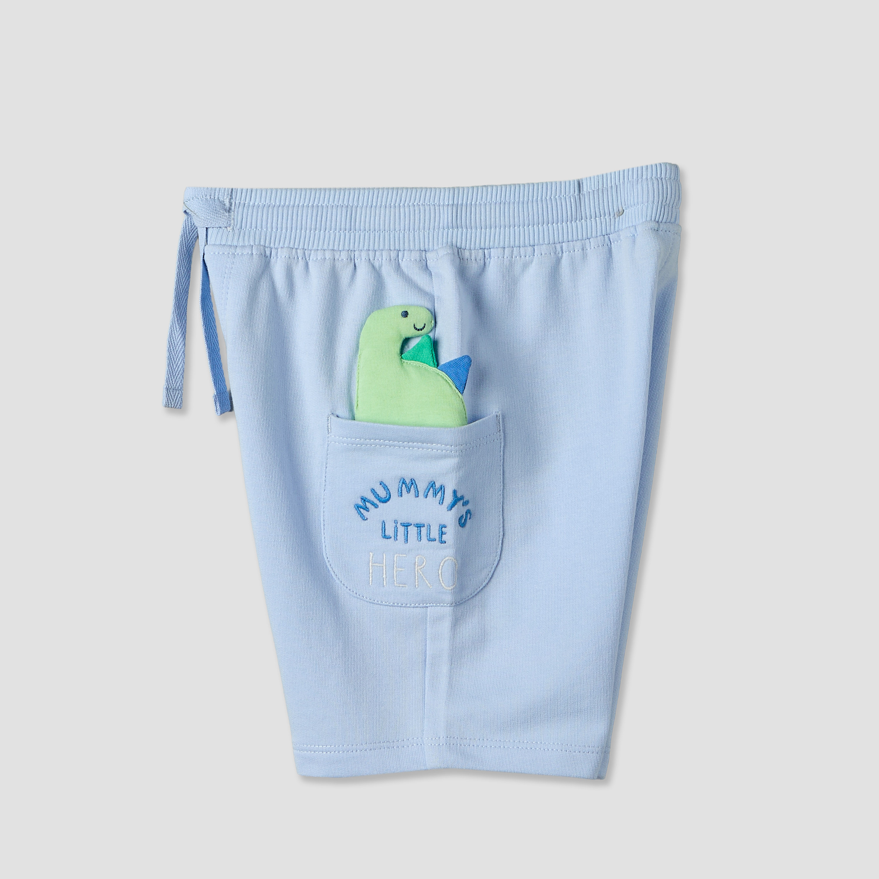 Juniors Knee Length Drawstring Waist Shorts with Dinosaur Applique-baby-boys-clothing-bottoms-shorts-image-4