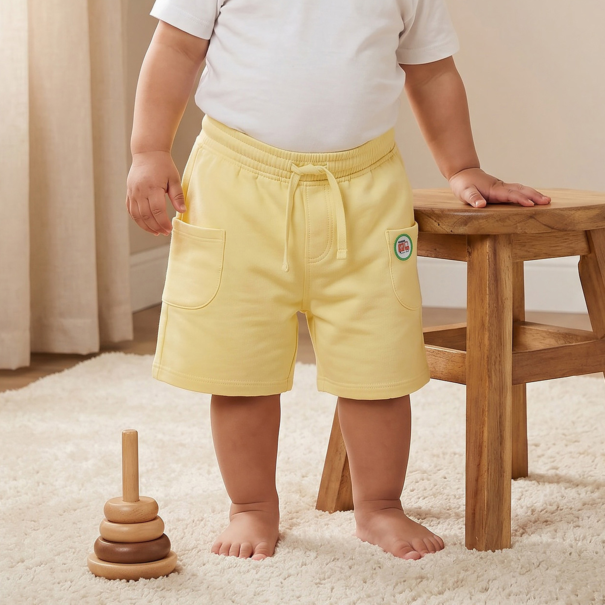 Pack of 2 Juniors Knee Length Drawstring Waist Shorts with Applique-baby-boys-clothing-bottoms-shorts-image-2