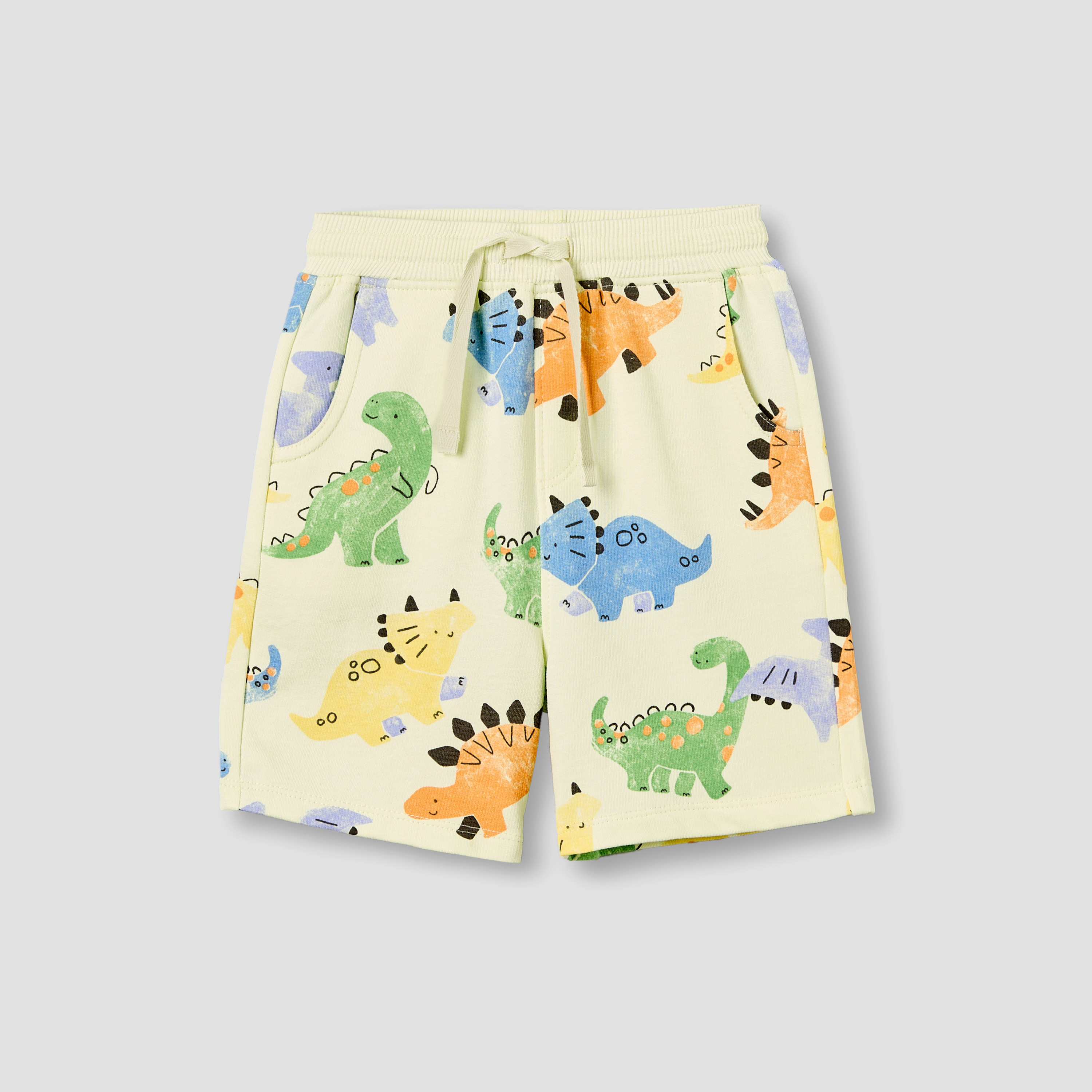 Juniors Drawstring Waist Shorts with Dinosaur Print-baby-boys-clothing-bottoms-shorts-image-2