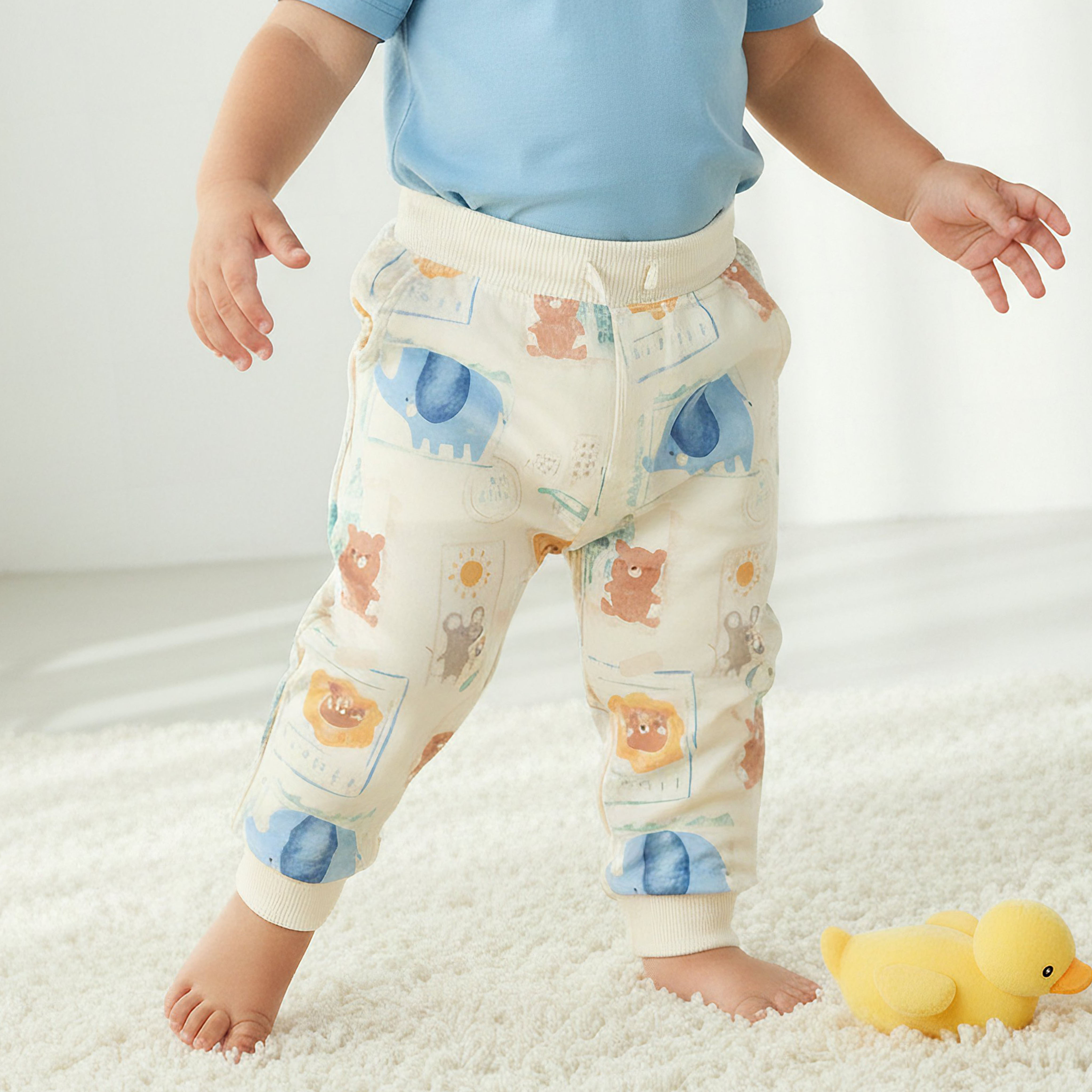 Juniors Drawstring Waist Joggers with Assorted Design, Set of 2-baby-boys-clothing-bottoms-joggersandtrackpants-image-2