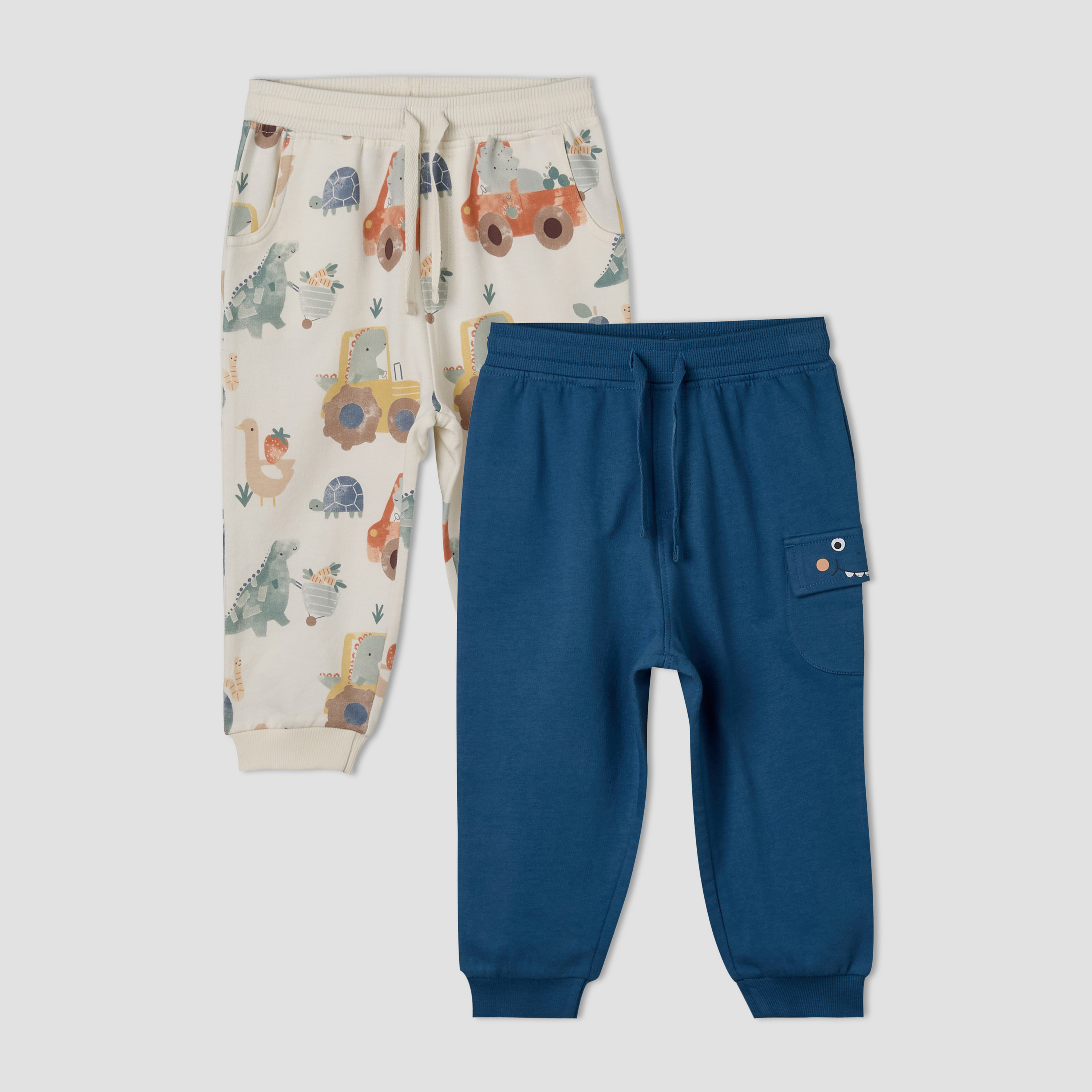 Pack of 2 Juniors Drawstring Waist Joggers with Fun Print-baby-boys-clothing-bottoms-joggersandtrackpants-image-1