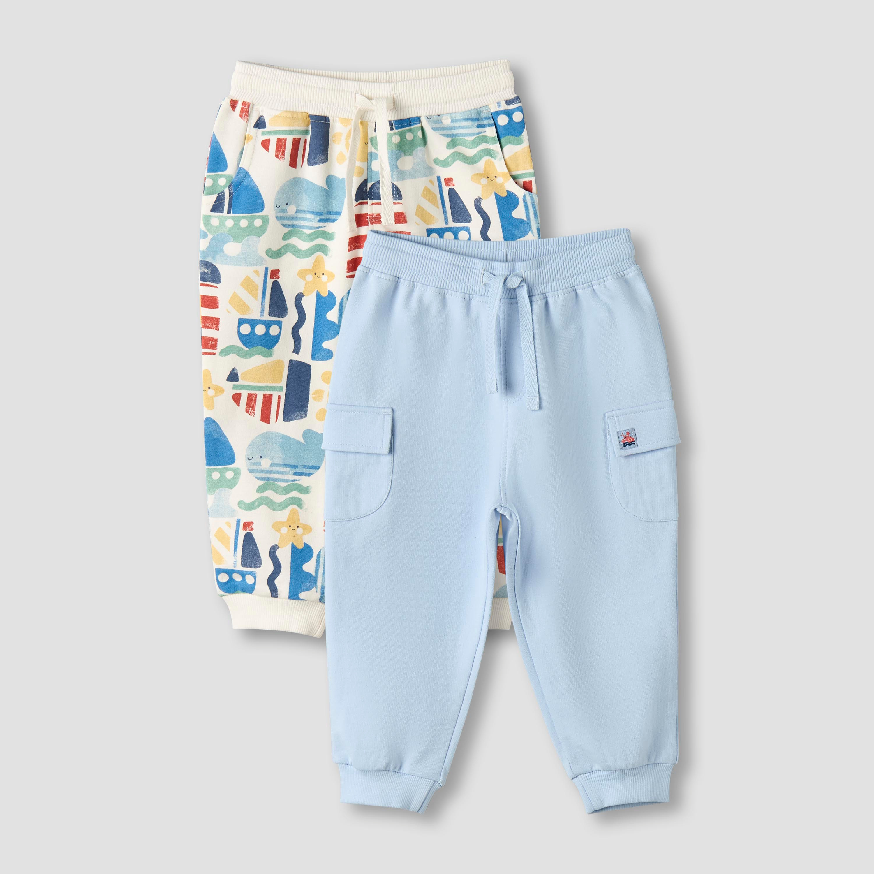 بنطلون رياضي بخصر مطاطي ورباط مع جيوب - طقم من قطعتين-baby-boys-clothing-bottoms-joggersandtrackpants-image-9