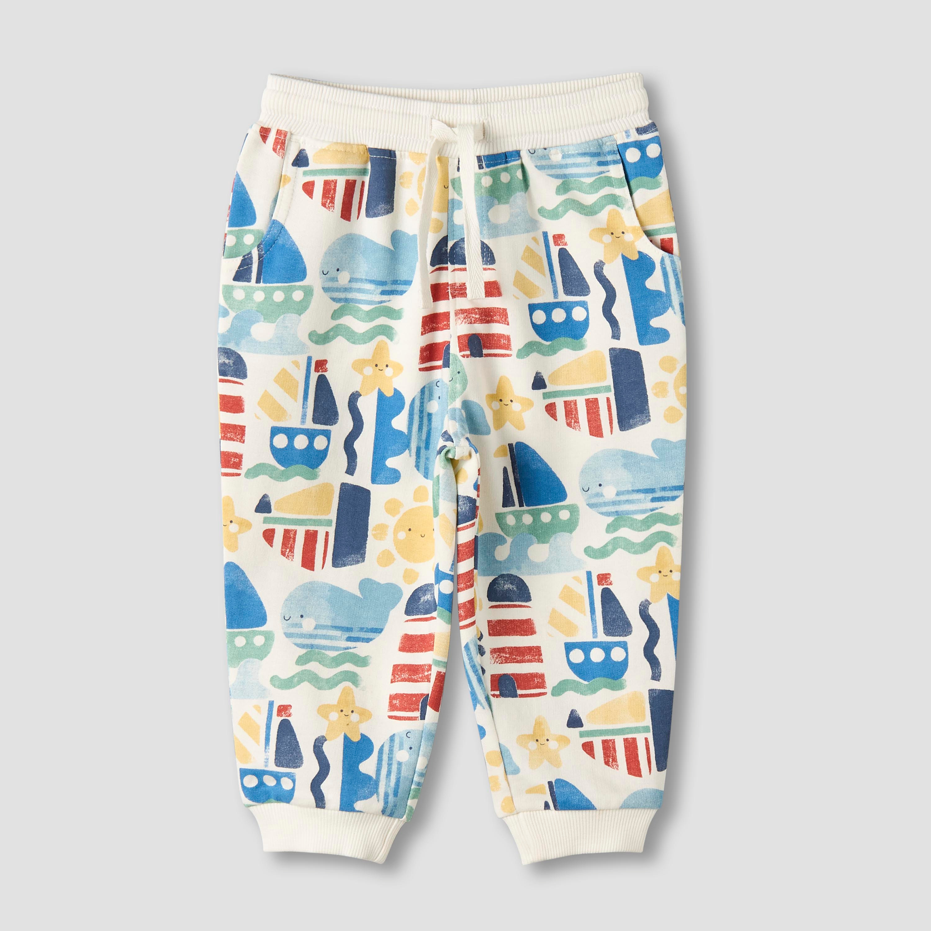 بنطلون رياضي بخصر مطاطي ورباط مع جيوب - طقم من قطعتين-baby-boys-clothing-bottoms-joggersandtrackpants-image-8