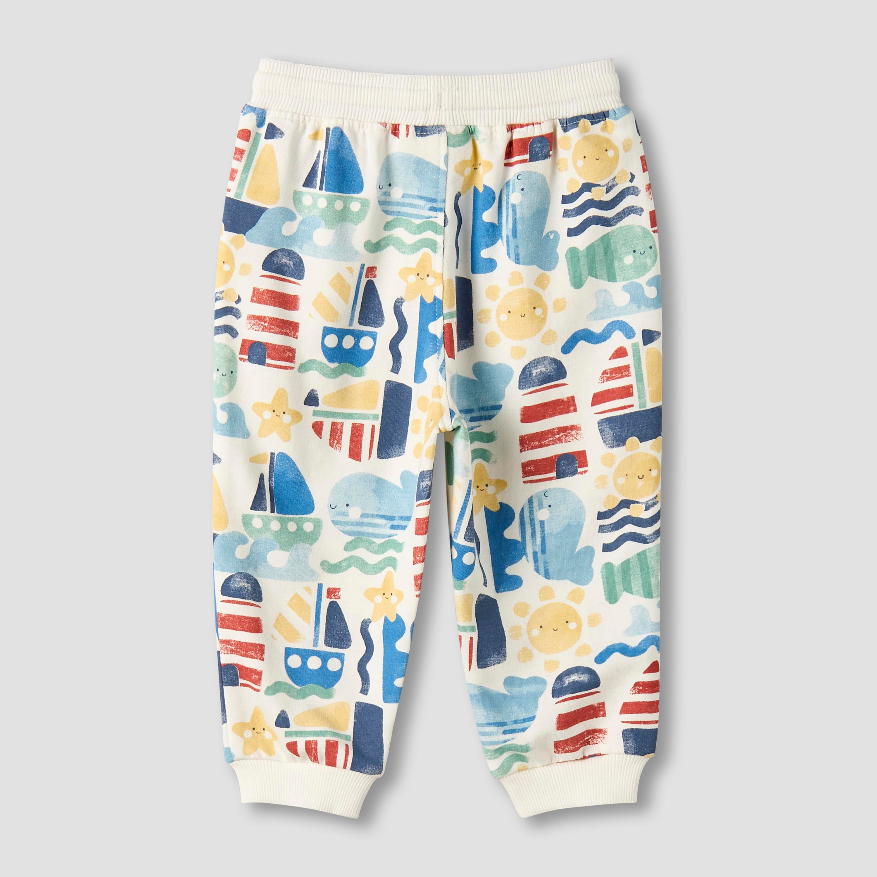 بنطلون رياضي بخصر مطاطي ورباط مع جيوب - طقم من قطعتين-baby-boys-clothing-bottoms-joggersandtrackpants-image-7