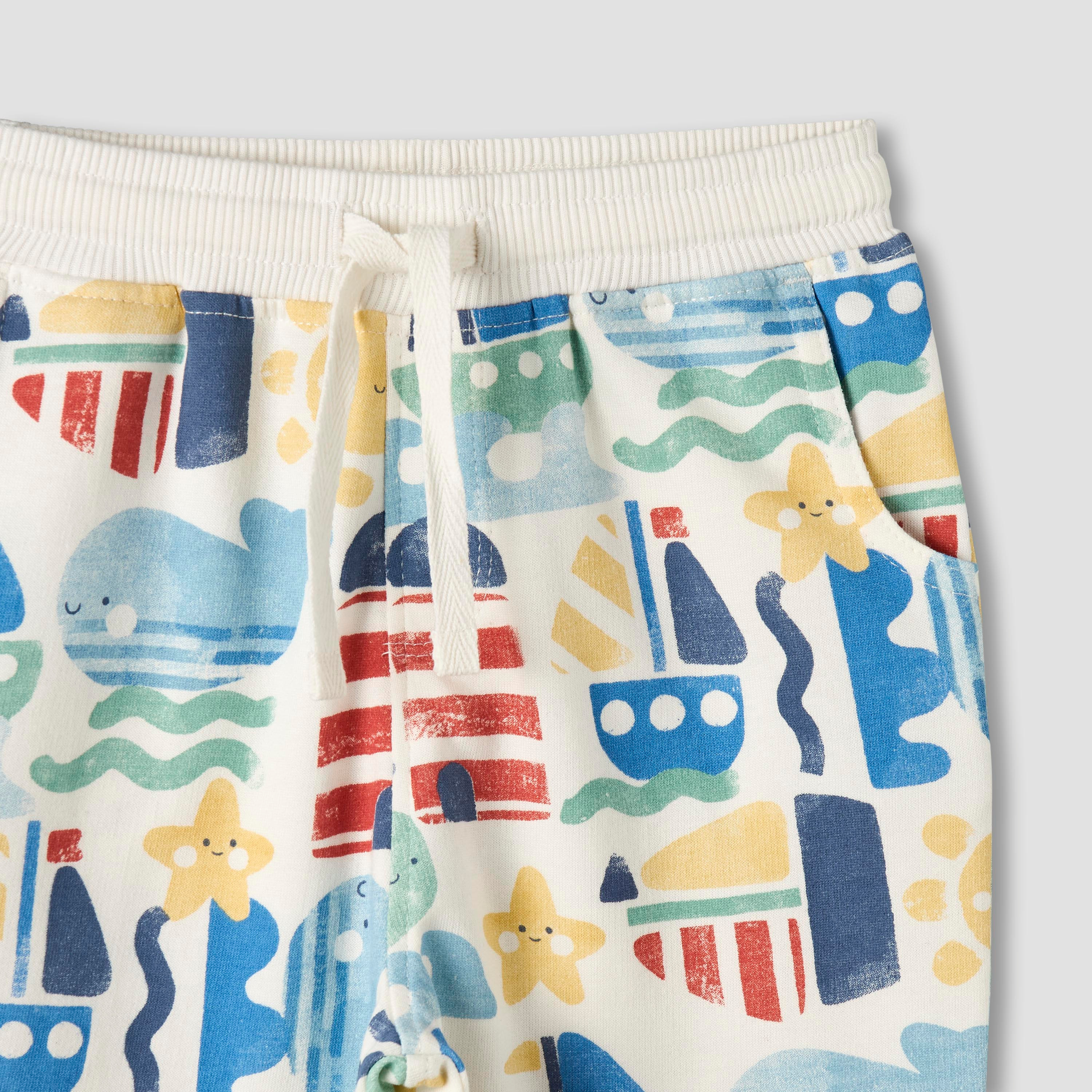 بنطلون رياضي بخصر مطاطي ورباط مع جيوب - طقم من قطعتين-baby-boys-clothing-bottoms-joggersandtrackpants-image-4