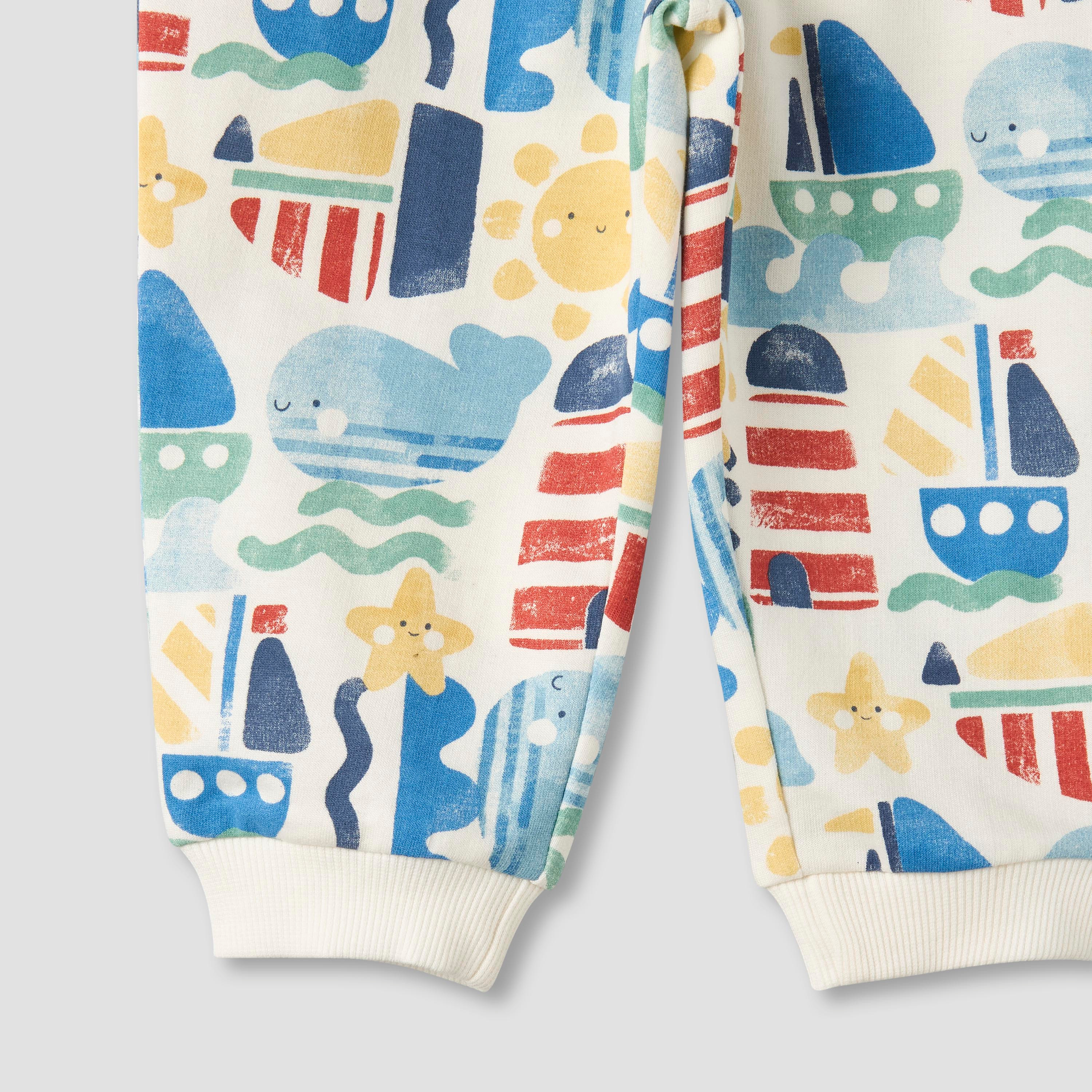 بنطلون رياضي بخصر مطاطي ورباط مع جيوب - طقم من قطعتين-baby-boys-clothing-bottoms-joggersandtrackpants-image-3