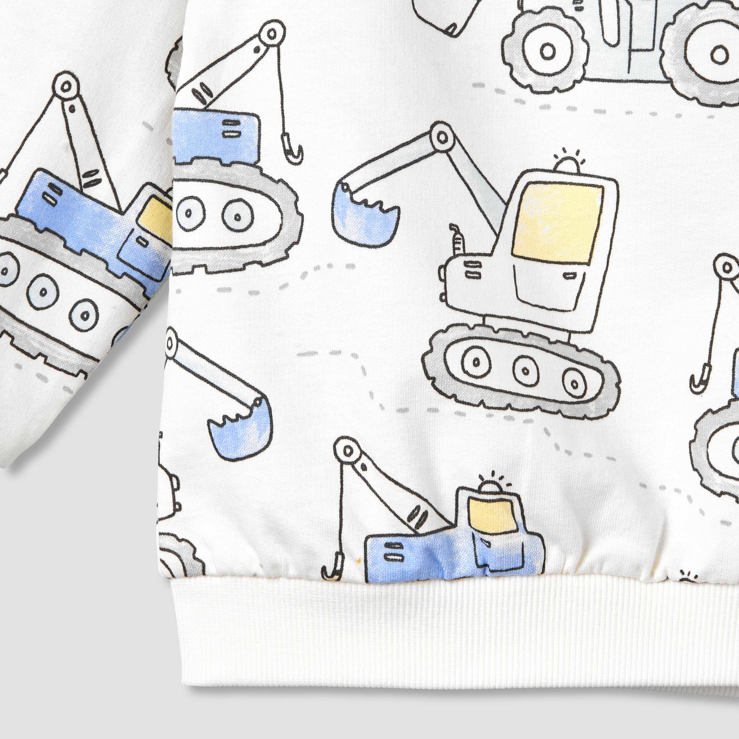 سويت شيرت بطبعات معدات البناء بأكمام طويلة من جونيورز-baby-boys-clothing-sweatshirts-image-1