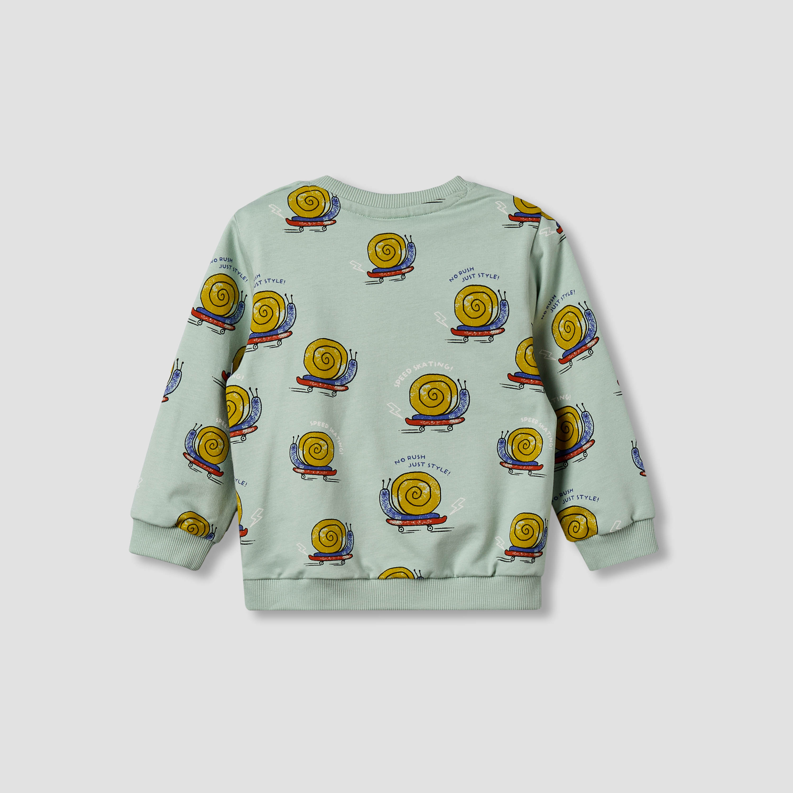 Juniors Snail Print Sweatshirt with Long Sleeves-baby-boys-clothing-sweatshirts-image-3