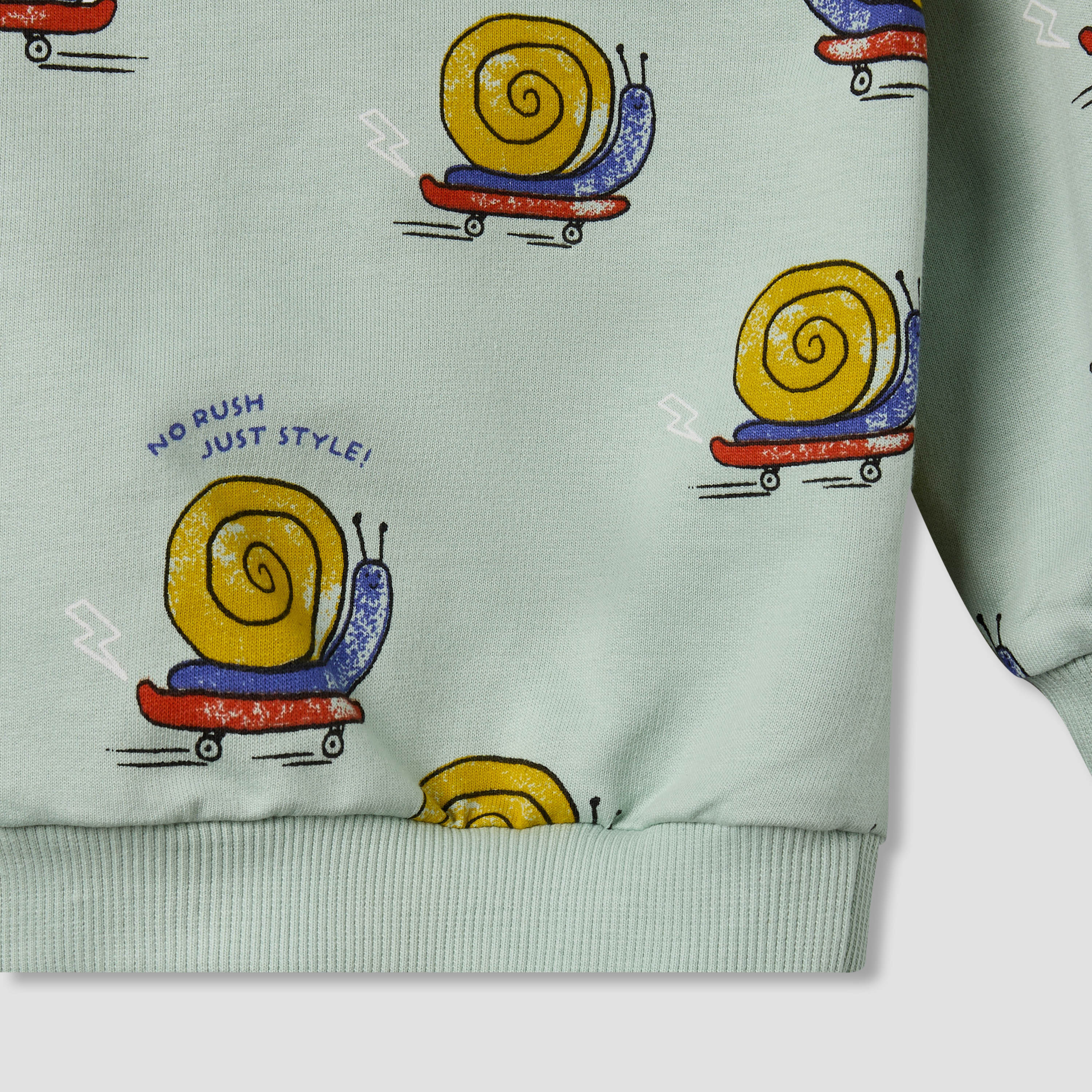 Juniors Snail Print Sweatshirt with Long Sleeves-baby-boys-clothing-sweatshirts-image-5
