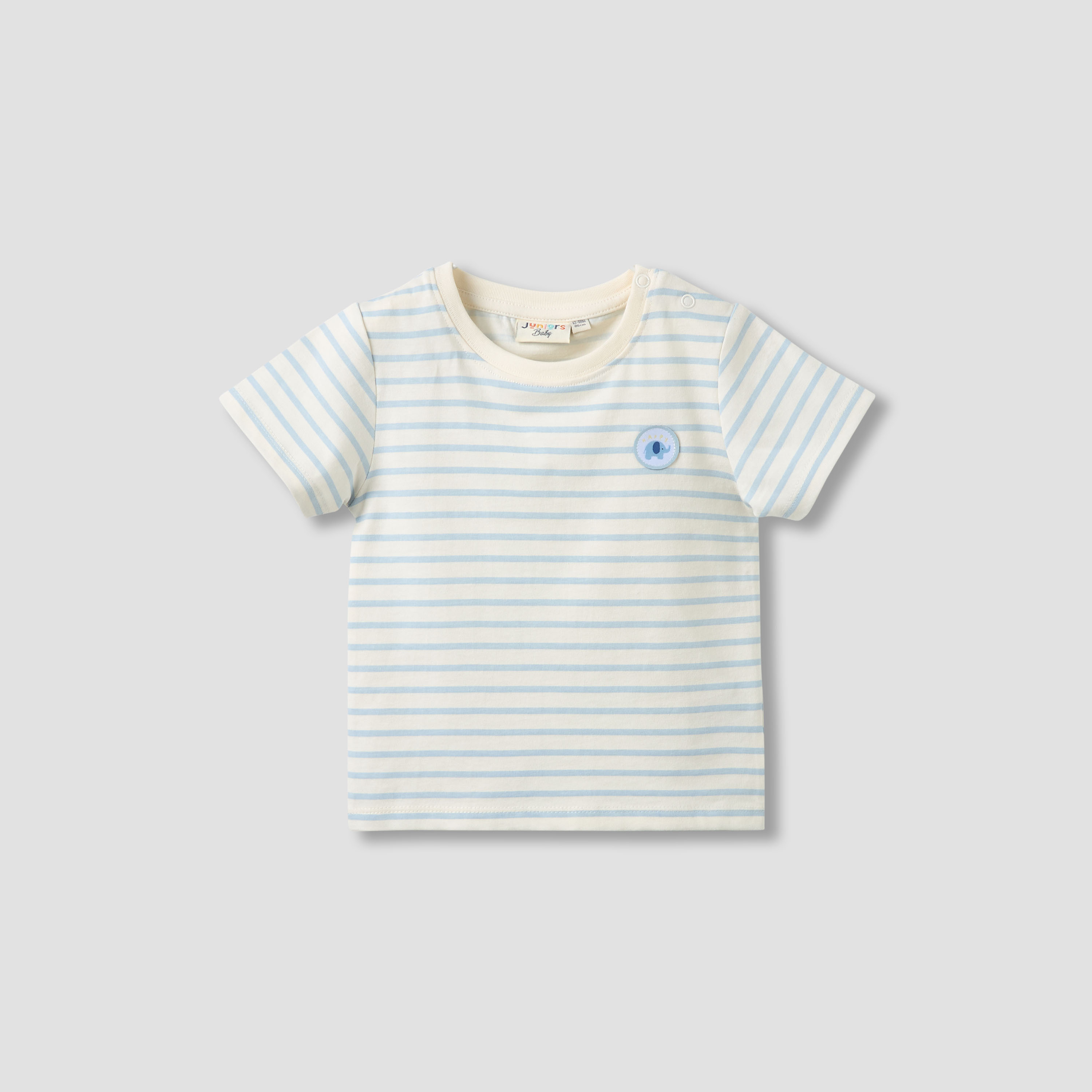 طقم دنغري بزخارف فيل وتيشيرت بياقة ضيقة وأكمام قصيرة من جونيورز-baby-boys-clothing-rompers-image-4