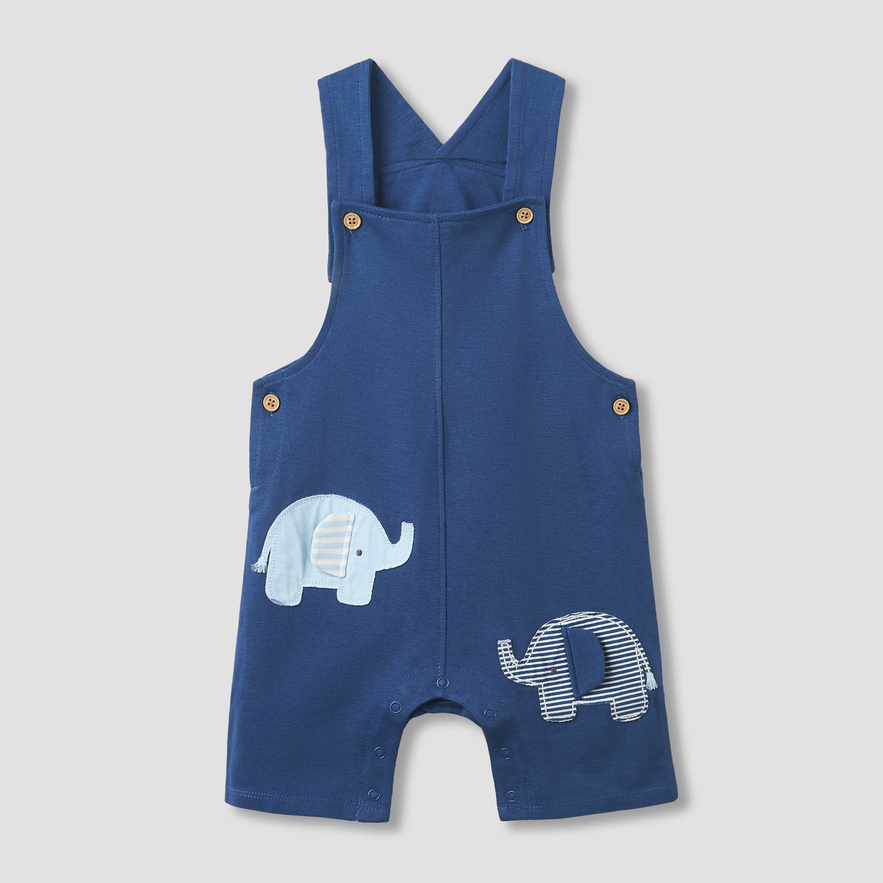 طقم دنغري بزخارف فيل وتيشيرت بياقة ضيقة وأكمام قصيرة من جونيورز-baby-boys-clothing-rompers-image-3