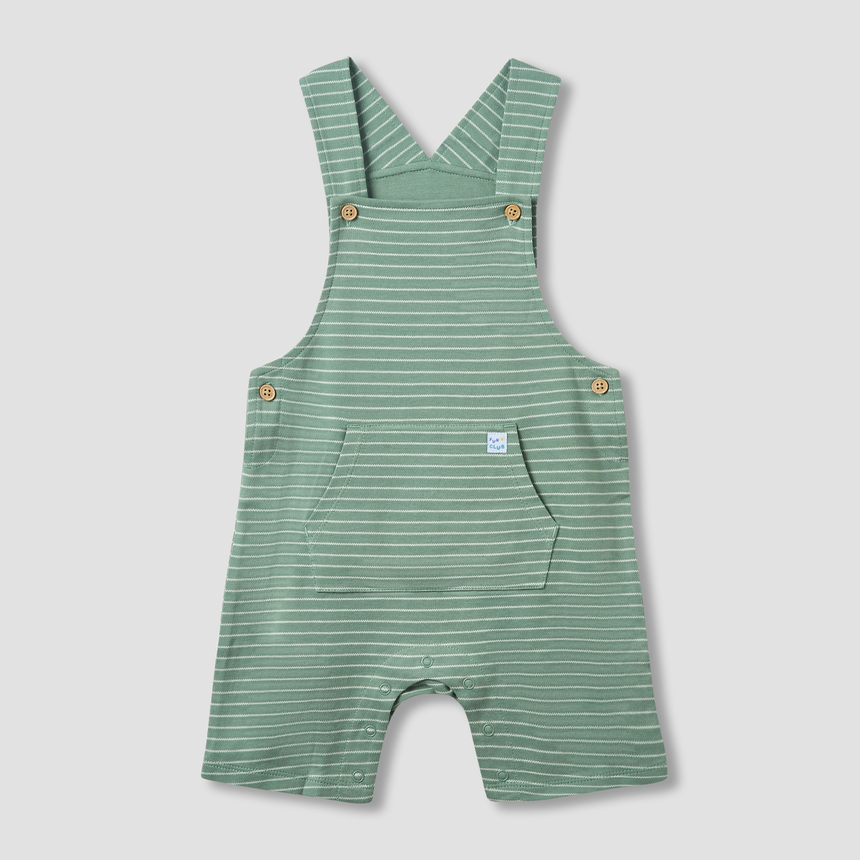 Juniors Crew Neck Short Sleeve T-shirt and Dungaree Set with Stripes-baby-boys-clothing-rompers-image-4