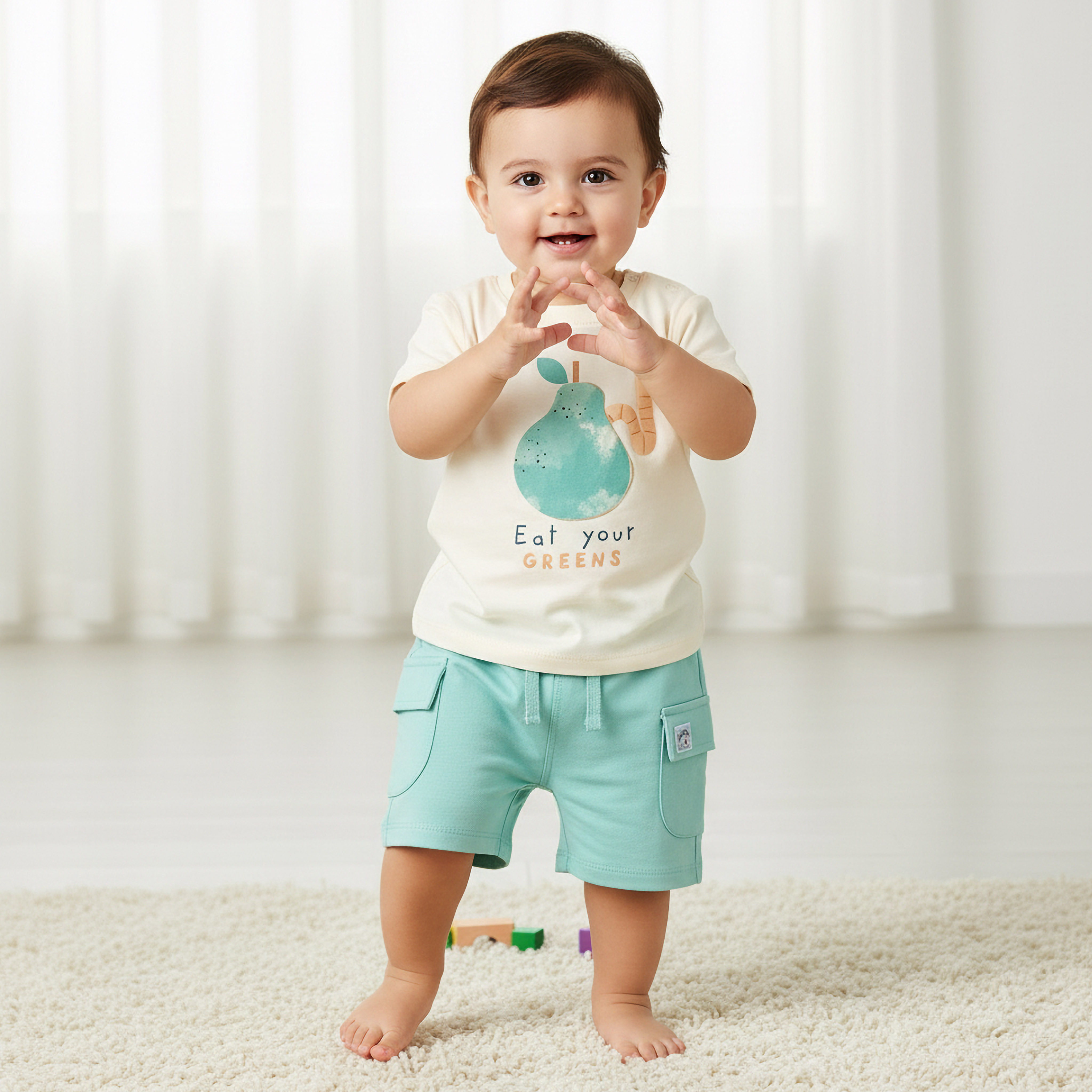 Pack of 3 Juniors Crew Neck Short Sleeves T-shirt and Shorts Set with Print-baby-boys-clothing-setsandcoords-image-2