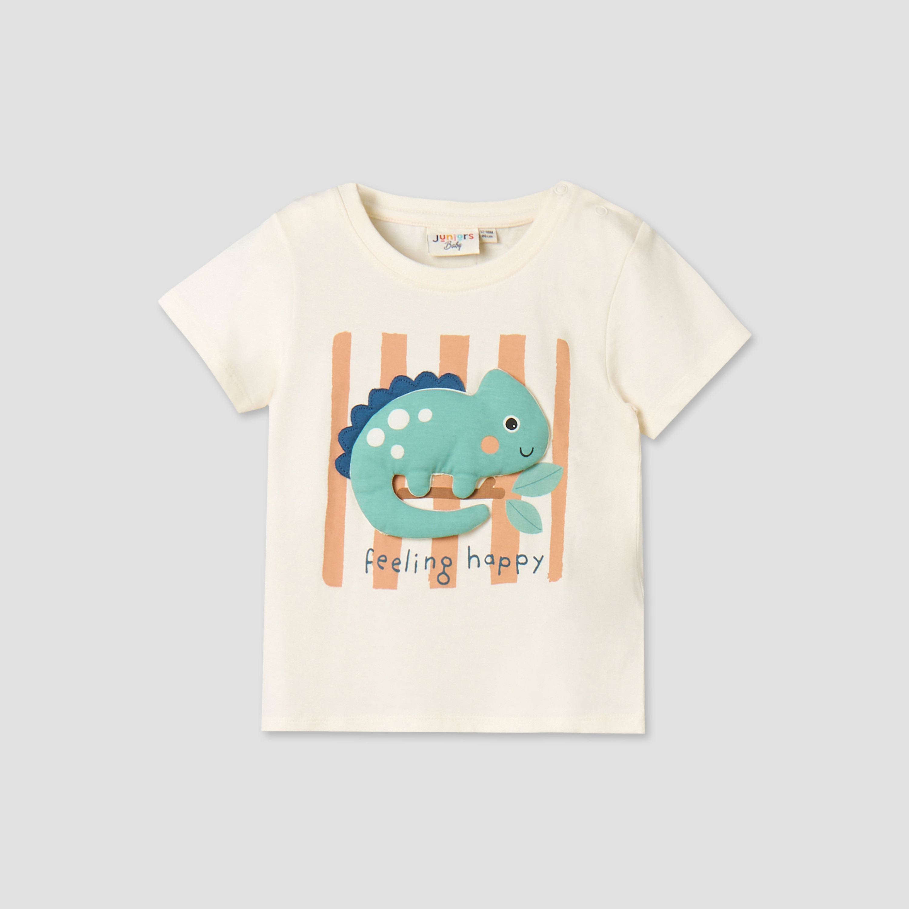 Pack of 3 Juniors Crew Neck Short Sleeves T-shirt and Shorts Set with Print-baby-boys-clothing-setsandcoords-image-3