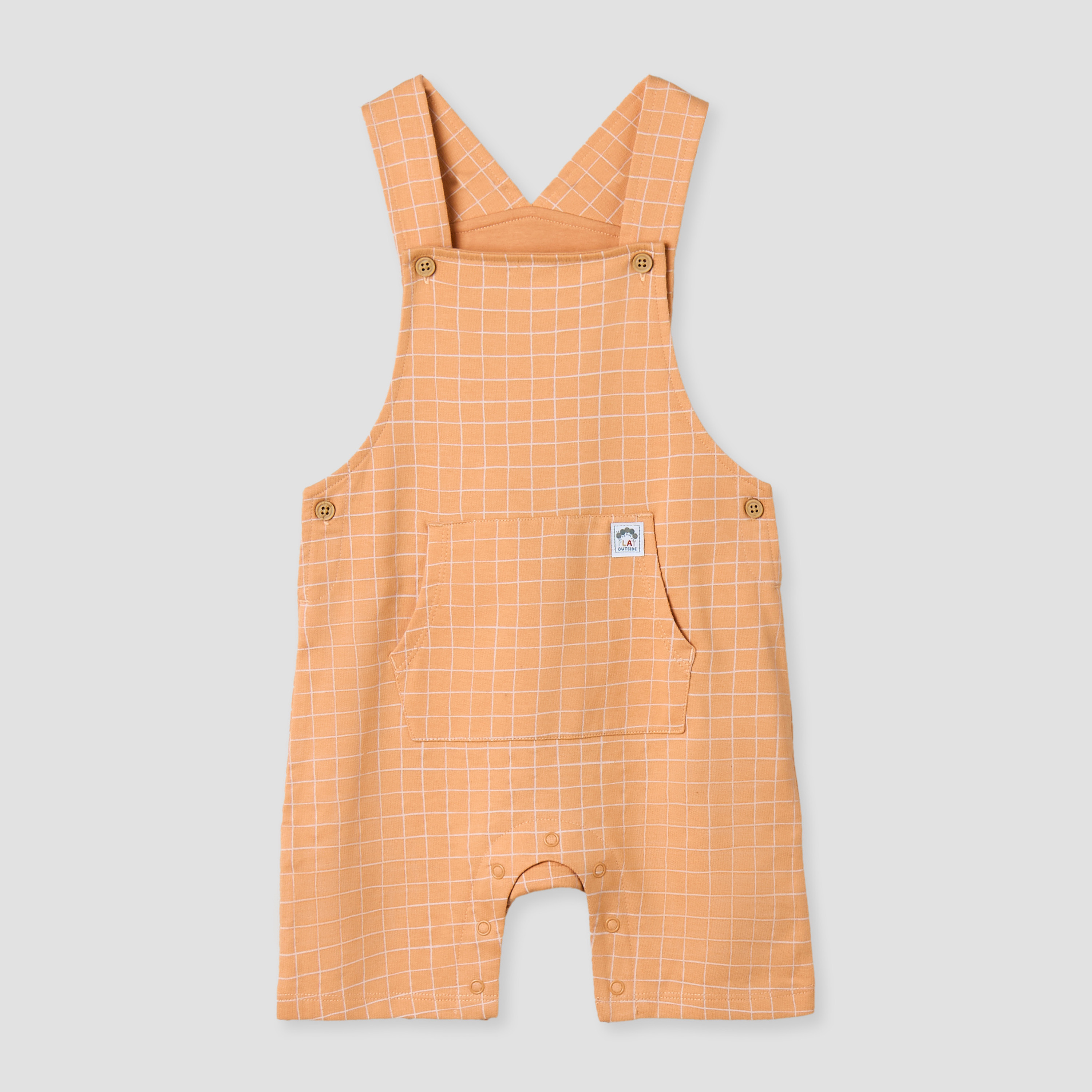 طقم تيشيرت بياقة ضيقة وأكمام قصيرة مع دنغري بتفاصيل مربعات من جونيورز-baby-boys-clothing-setsandcoords-image-4