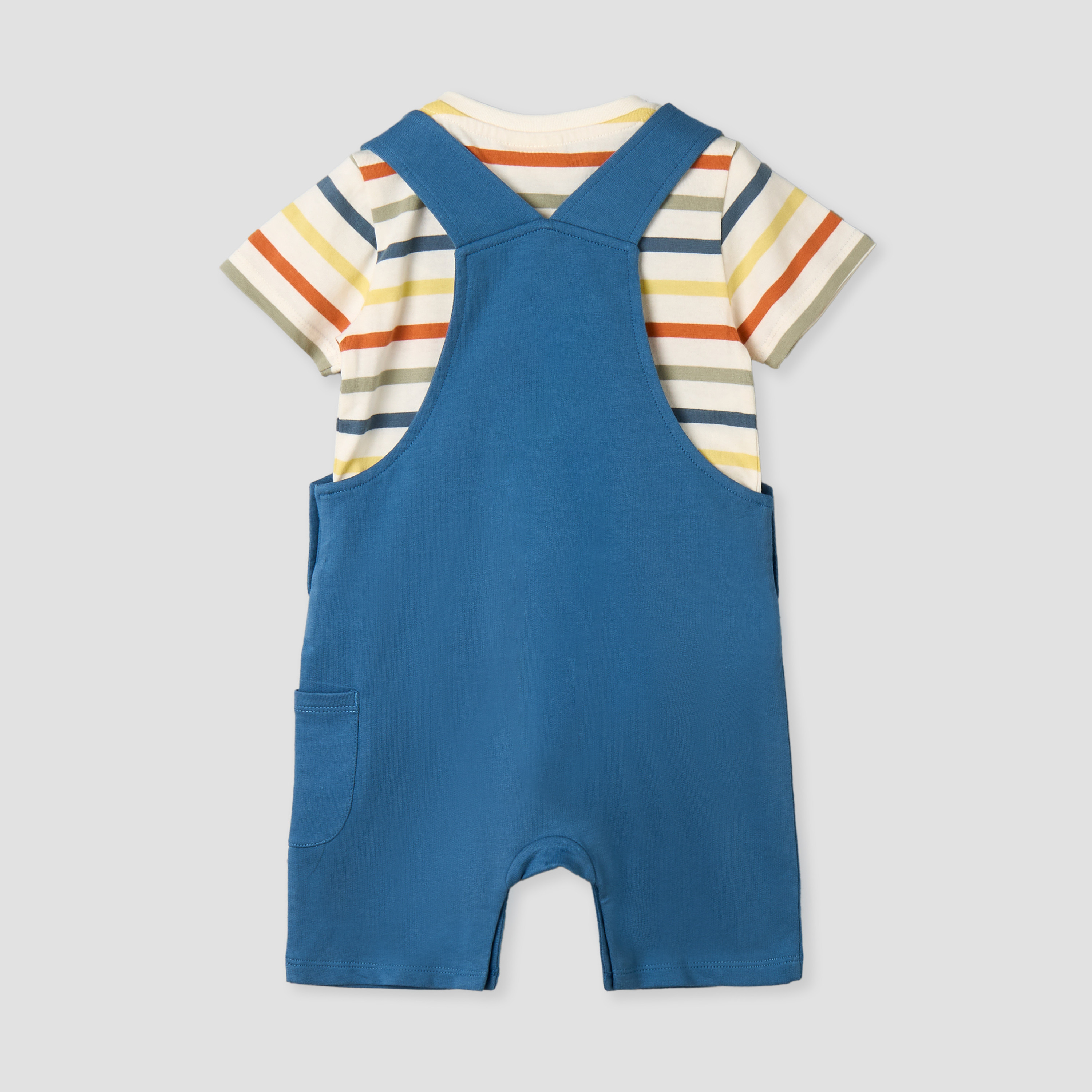 طقم دنغري بزخارف مركبة وتيشيرت بياقة ضيقة وأكمام قصيرة من جونيورز-baby-boys-clothing-setsandcoords-image-3