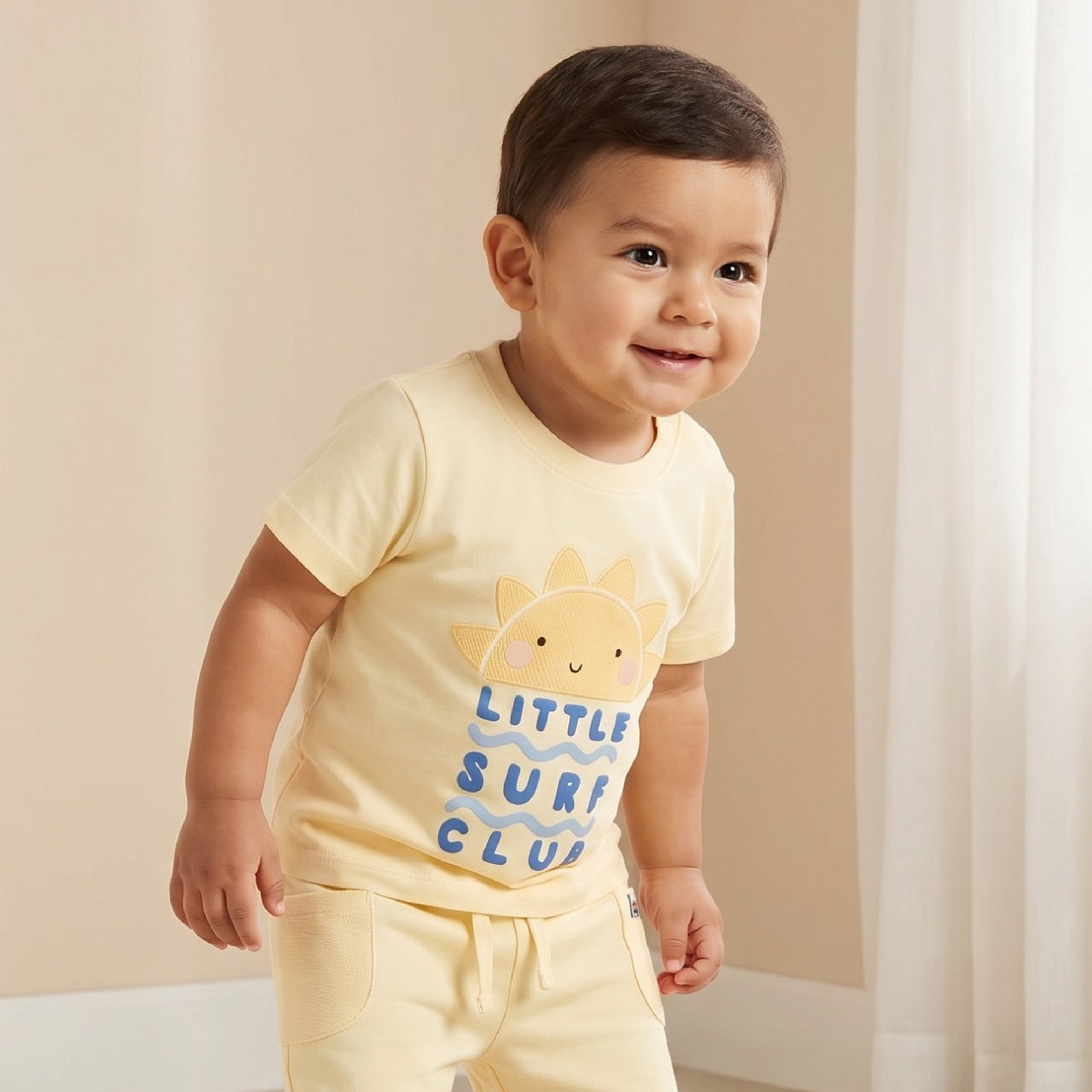 Set of 3 Juniors Crew Neck Short Sleeves T-shirt and Shorts Set with Print-baby-boys-clothing-setsandcoords-image-2