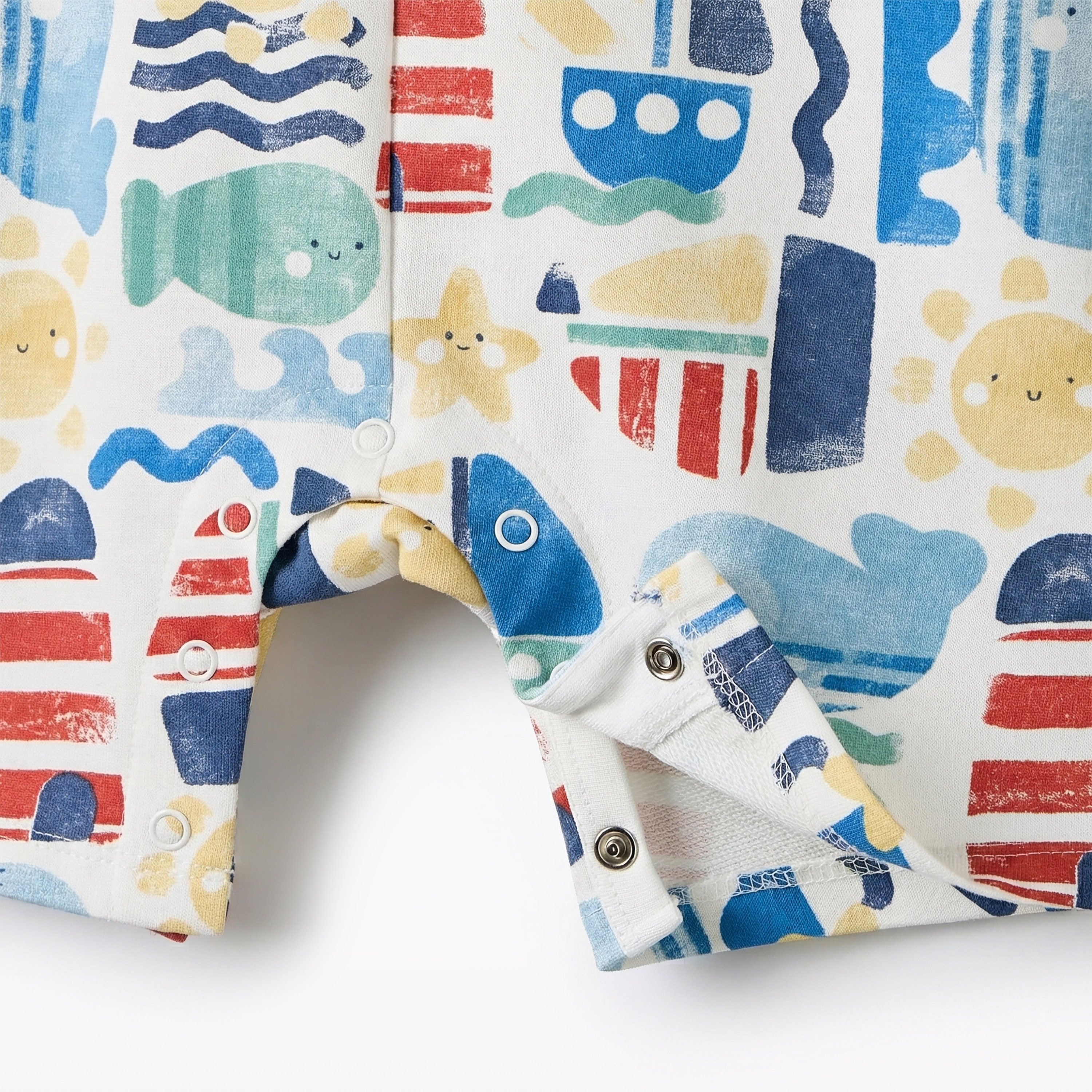 Juniors Crew Neck Short Sleeves T-shirt and Dungaree Set with Marine Print-baby-boys-clothing-setsandcoords-image-5
