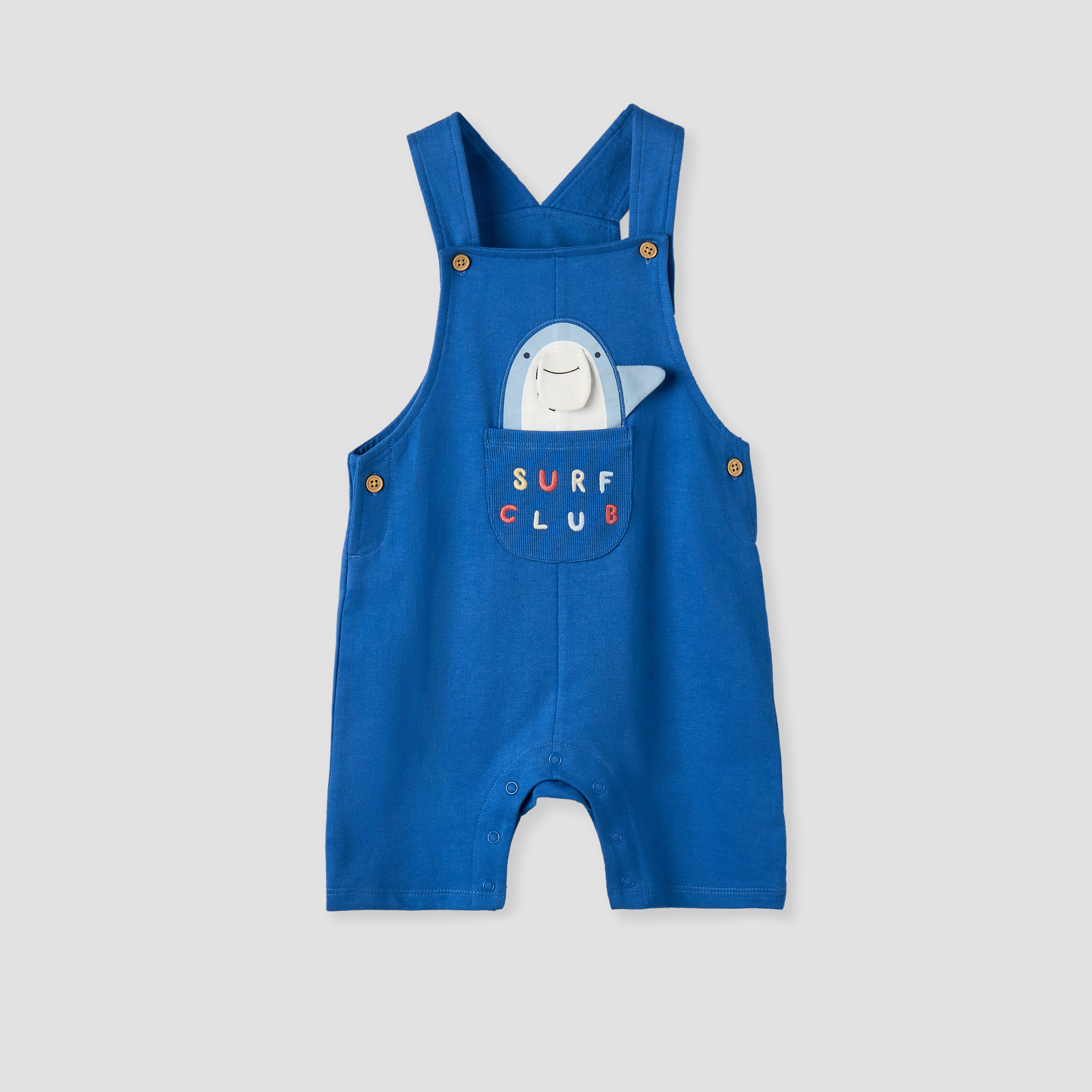 Juniors Crew Neck Short Sleeve T-shirt and Dungaree Set with Snap Button Closure-baby-boys-clothing-setsandcoords-image-5