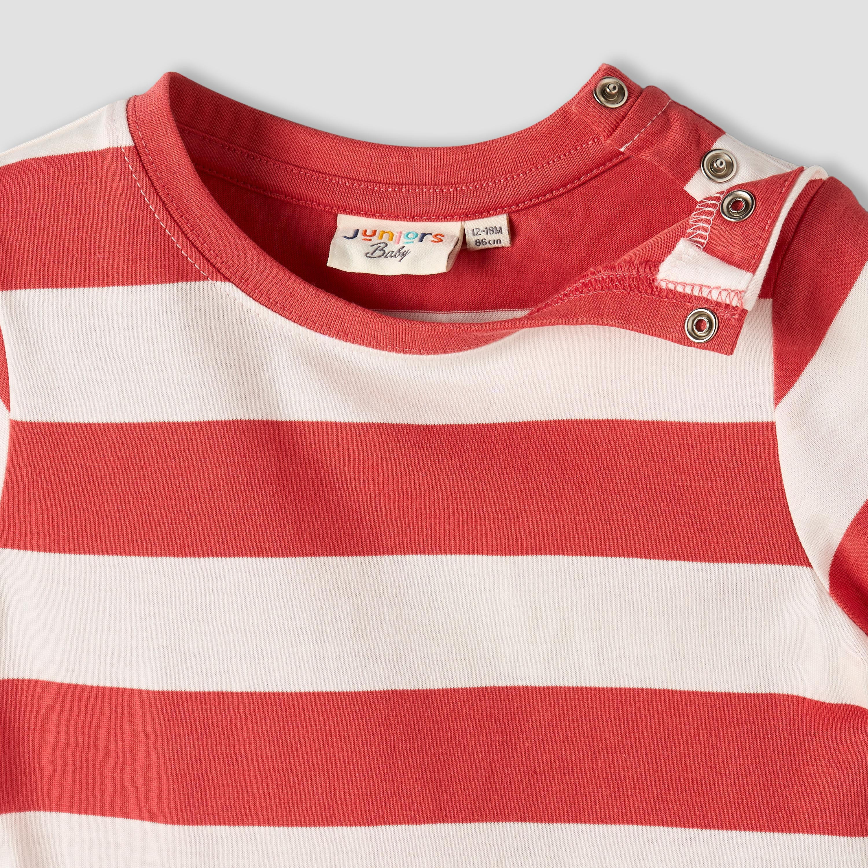 Juniors Crew Neck Short Sleeve T-shirt and Dungaree Set with Snap Button Closure-baby-boys-clothing-setsandcoords-image-6