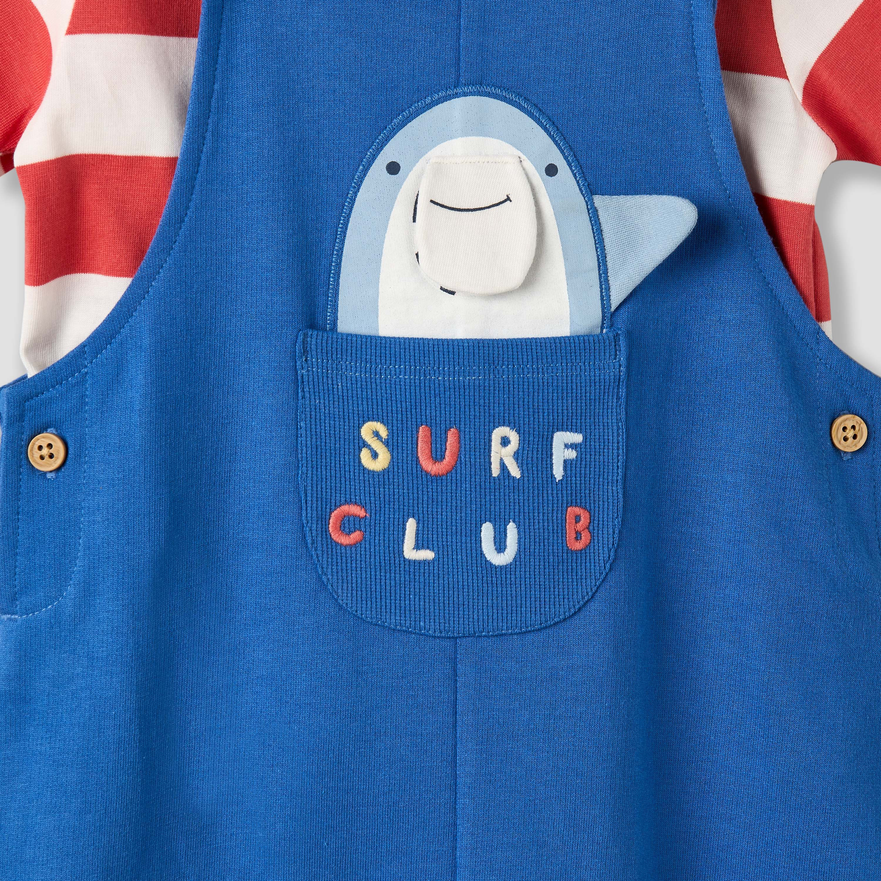 Juniors Crew Neck Short Sleeve T-shirt and Dungaree Set with Snap Button Closure-baby-boys-clothing-setsandcoords-image-9