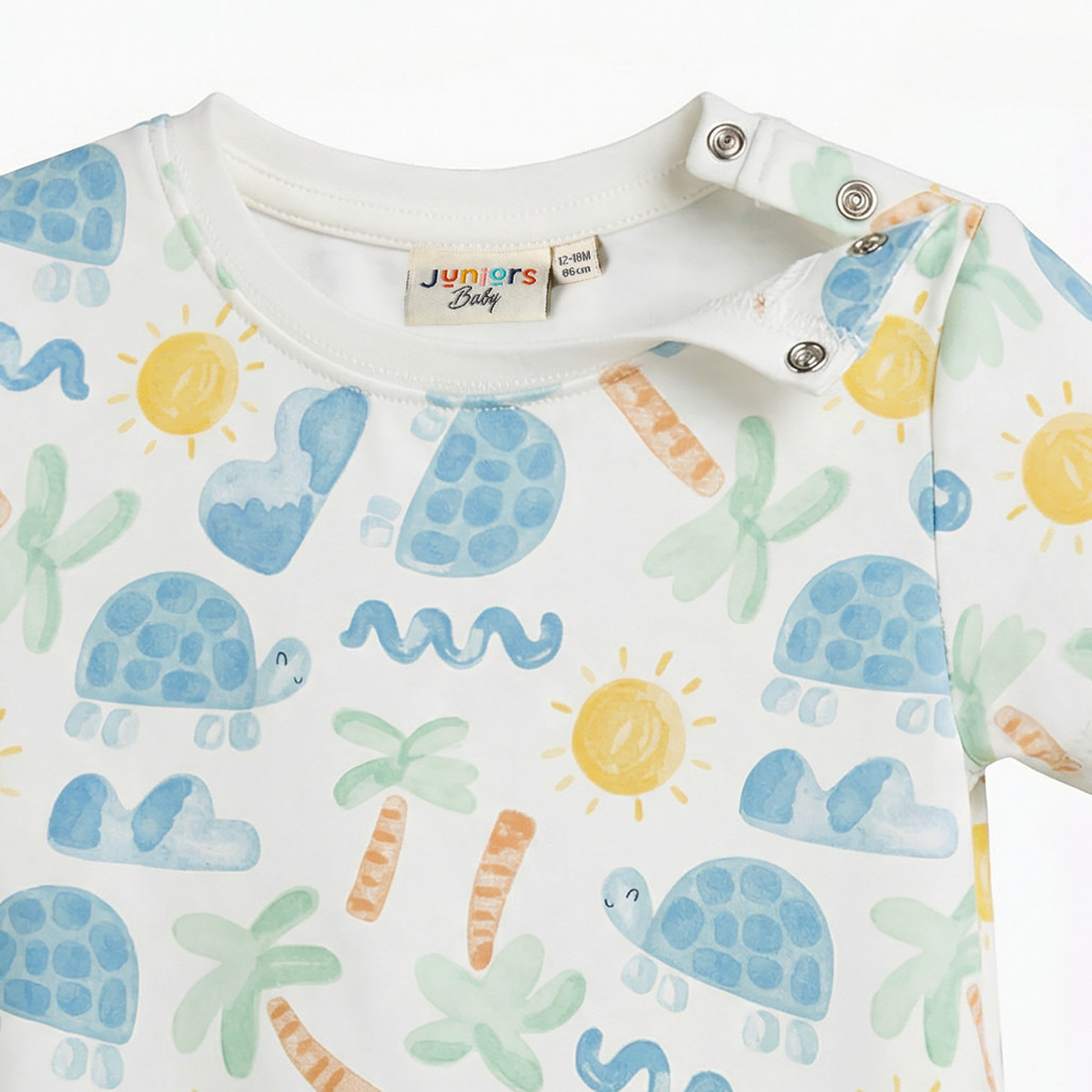 تيشيرتات بياقة ضيقة وأكمام قصيرة وطبعات مع شورت من جونيورز - طقم 3 قطع-baby-boys-clothing-setsandcoords-image-9