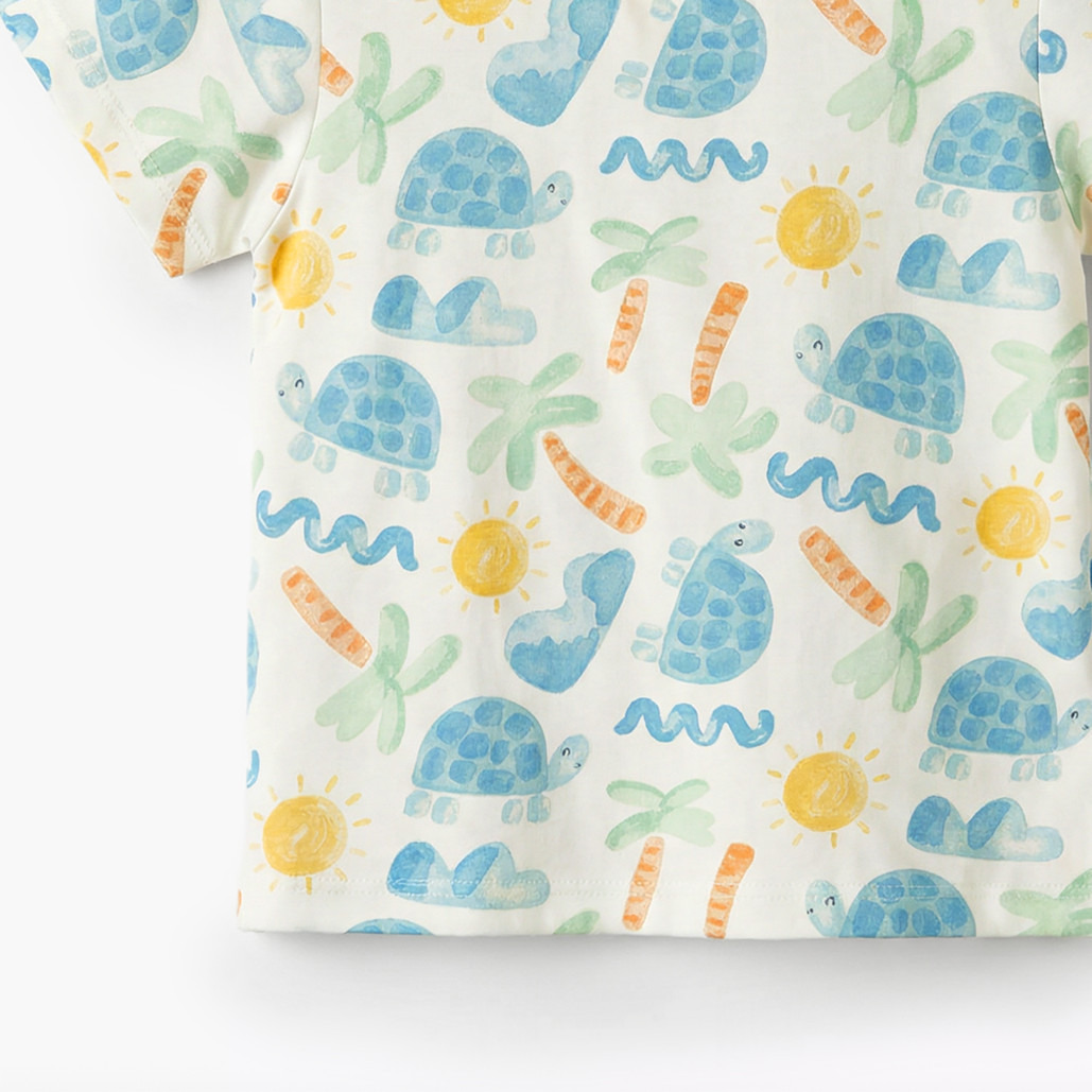 تيشيرتات بياقة ضيقة وأكمام قصيرة وطبعات مع شورت من جونيورز - طقم 3 قطع-baby-boys-clothing-setsandcoords-image-10