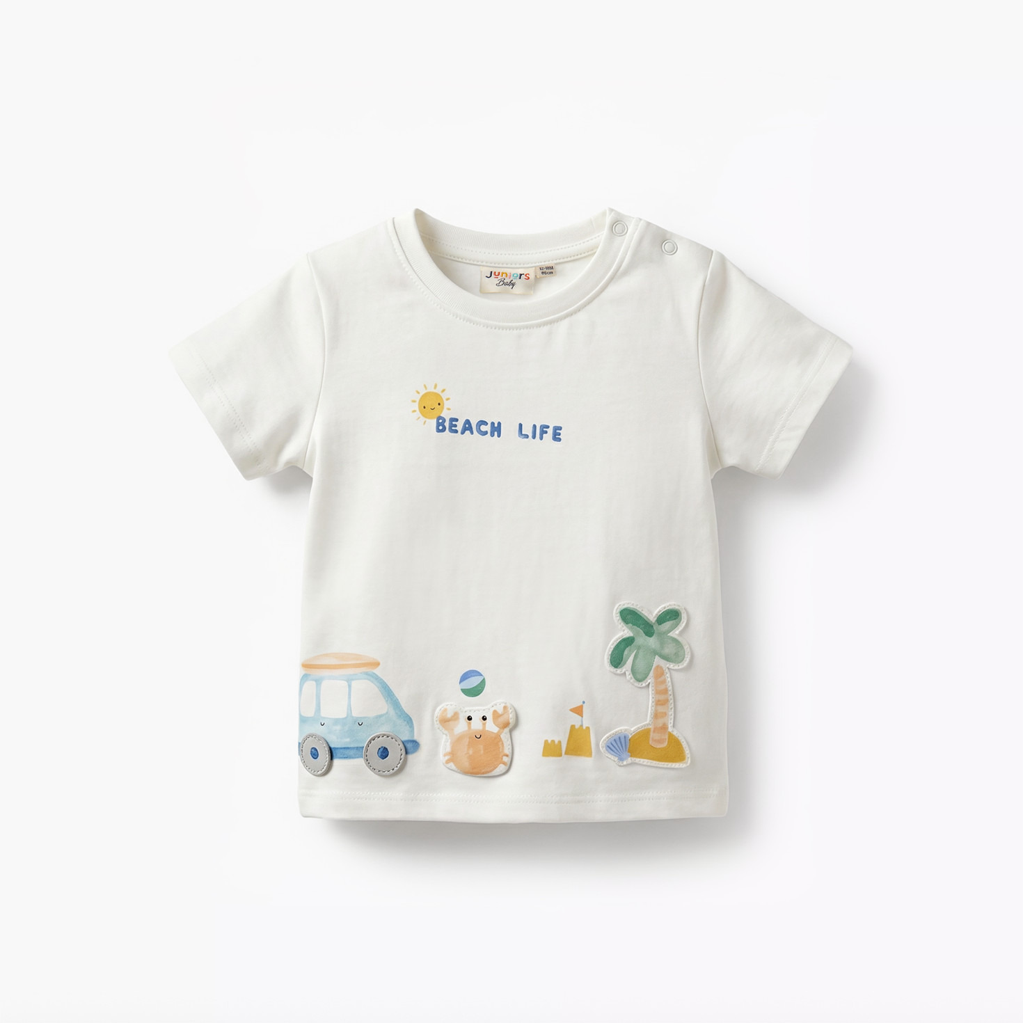 Set of 3 Juniors Crew Neck Short Sleeve T-shirt and Shorts Set with Print-baby-boys-clothing-setsandcoords-image-3