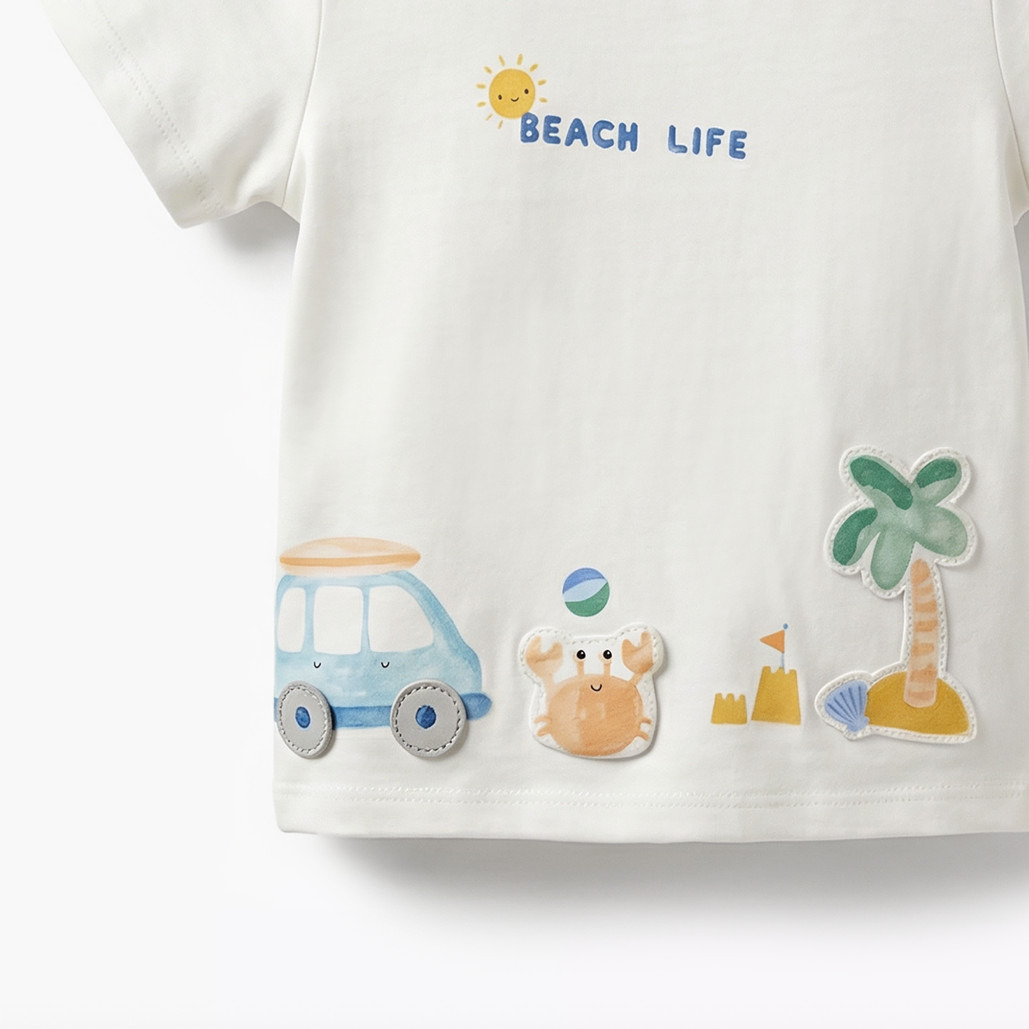 Set of 3 Juniors Crew Neck Short Sleeve T-shirt and Shorts Set with Print-baby-boys-clothing-setsandcoords-image-7