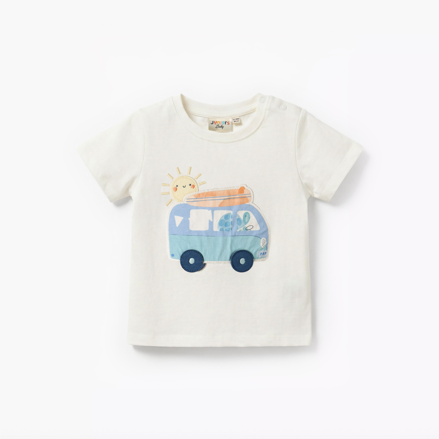 Set of 3 Juniors Crew Neck Short Sleeves T-shirt and Shorts Set with Applique Accent-baby-boys-clothing-setsandcoords-image-3
