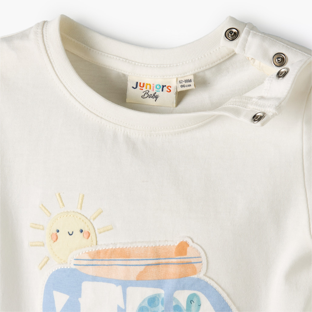 Set of 3 Juniors Crew Neck Short Sleeves T-shirt and Shorts Set with Applique Accent-baby-boys-clothing-setsandcoords-image-6