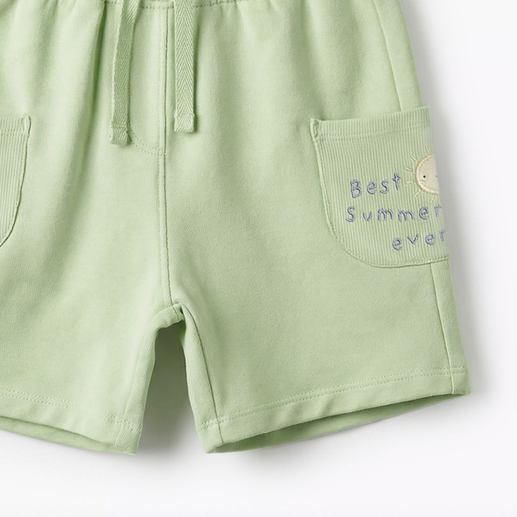 Set of 3 Juniors Crew Neck Short Sleeves T-shirt and Shorts Set with Applique Accent-baby-boys-clothing-setsandcoords-image-9