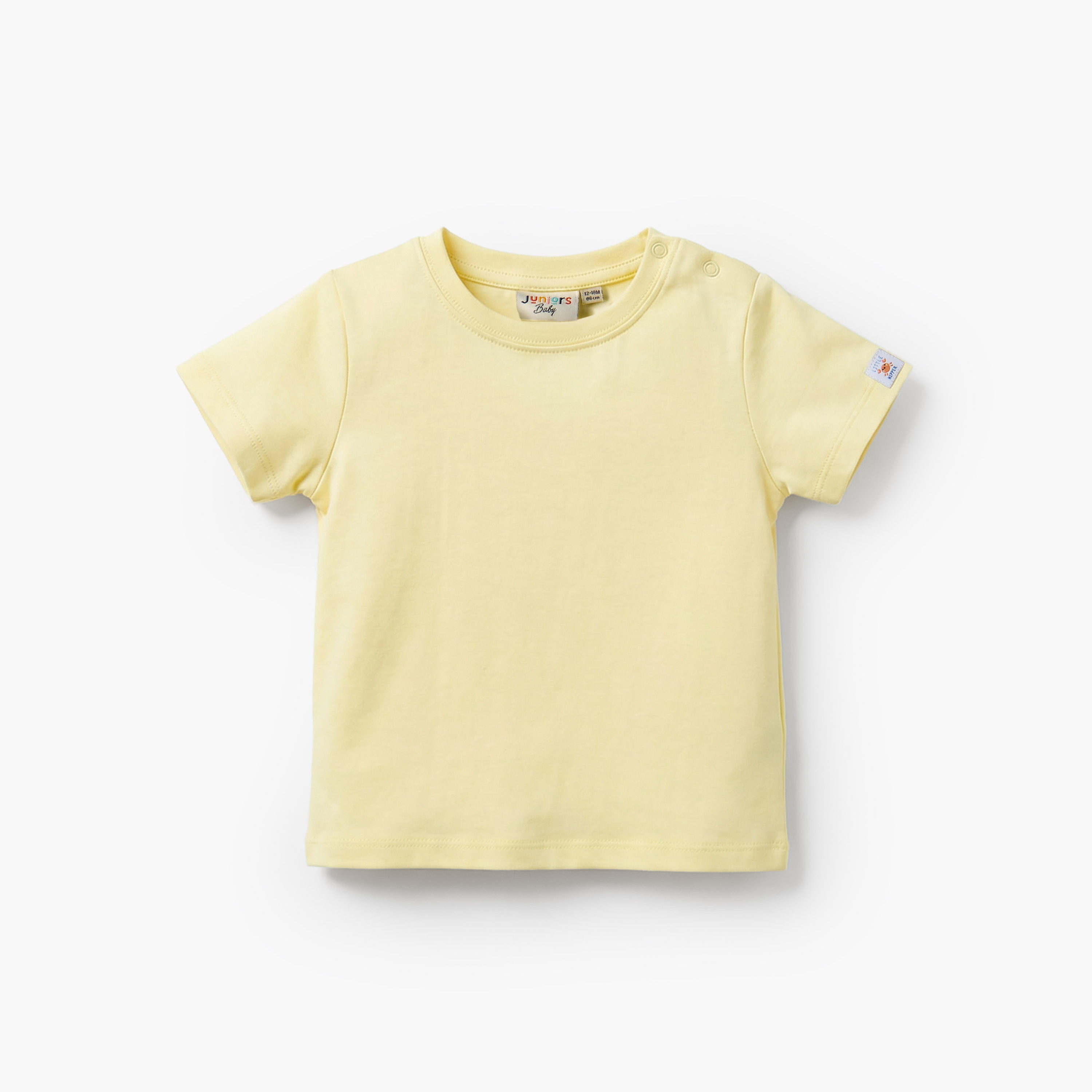 Juniors Crew Neck Short Sleeves T-shirt and Dungaree set with Beach Theme Applique-baby-boys-clothing-setsandcoords-image-3